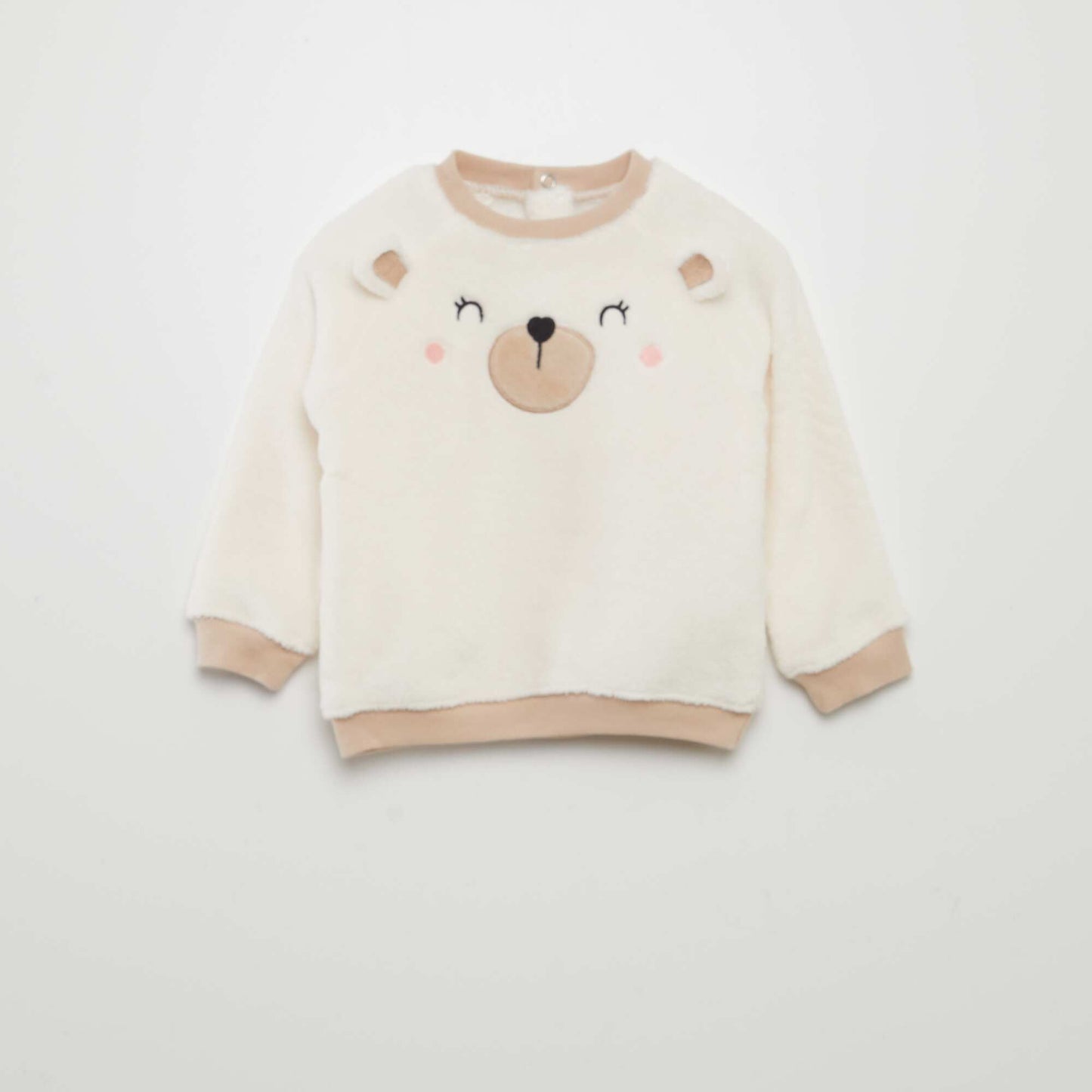 Fleece pyjama set - 2-piece set WHITE