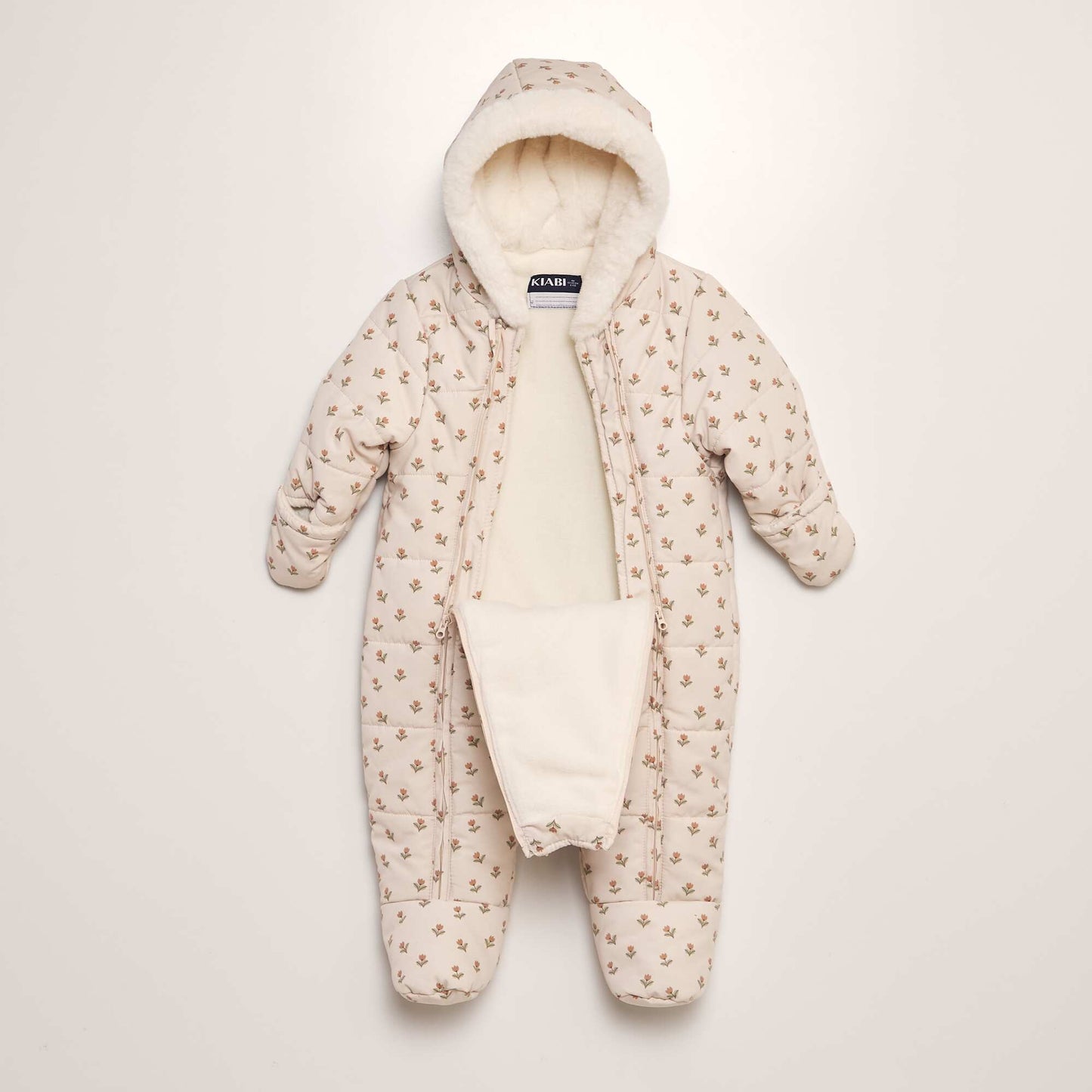 Fleece-lined snowsuit BEIGE