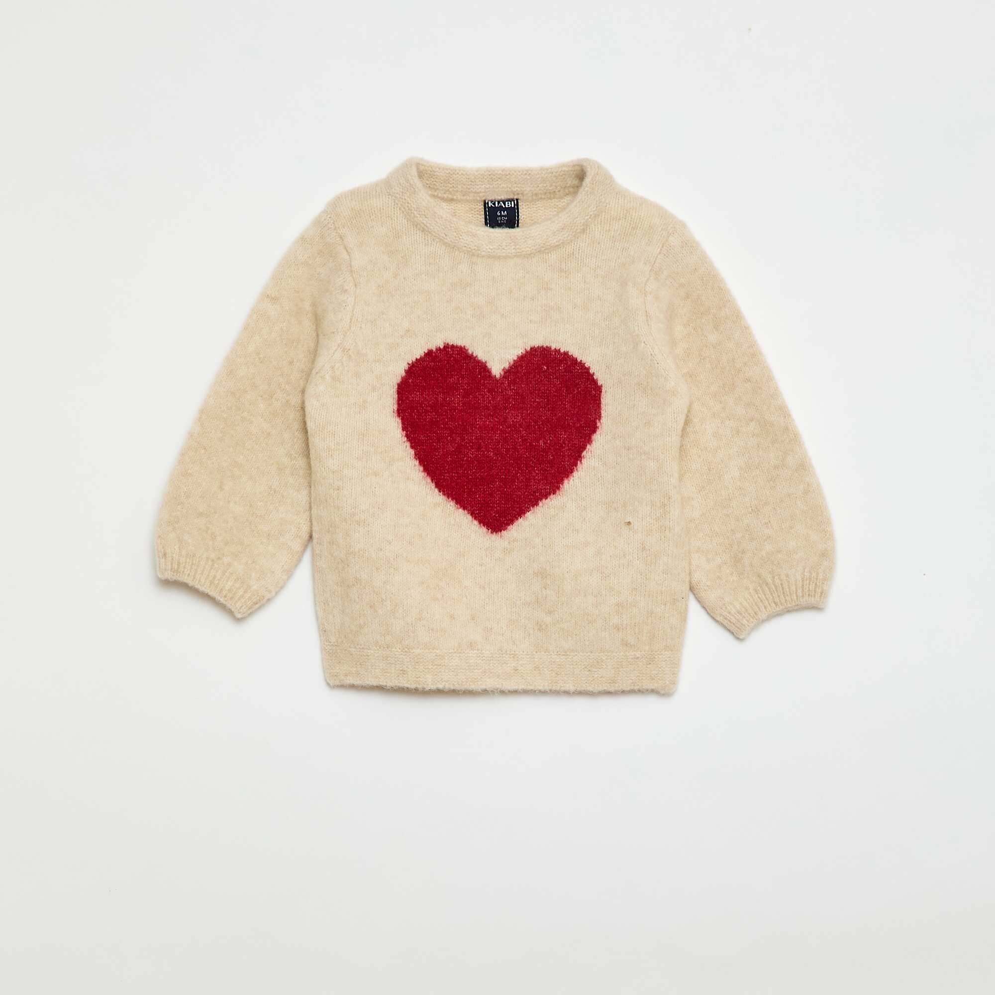 Knitted Sweater with Embroidery BEIGE – Kiabi Albanie Knitted Sweater with Embroidery BEIGE – Kiabi Albanie