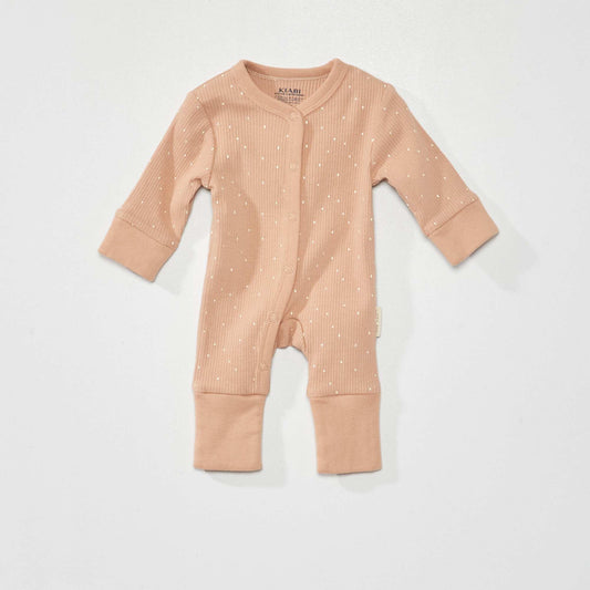 Ribbed sleepsuit - Unisex BROWN