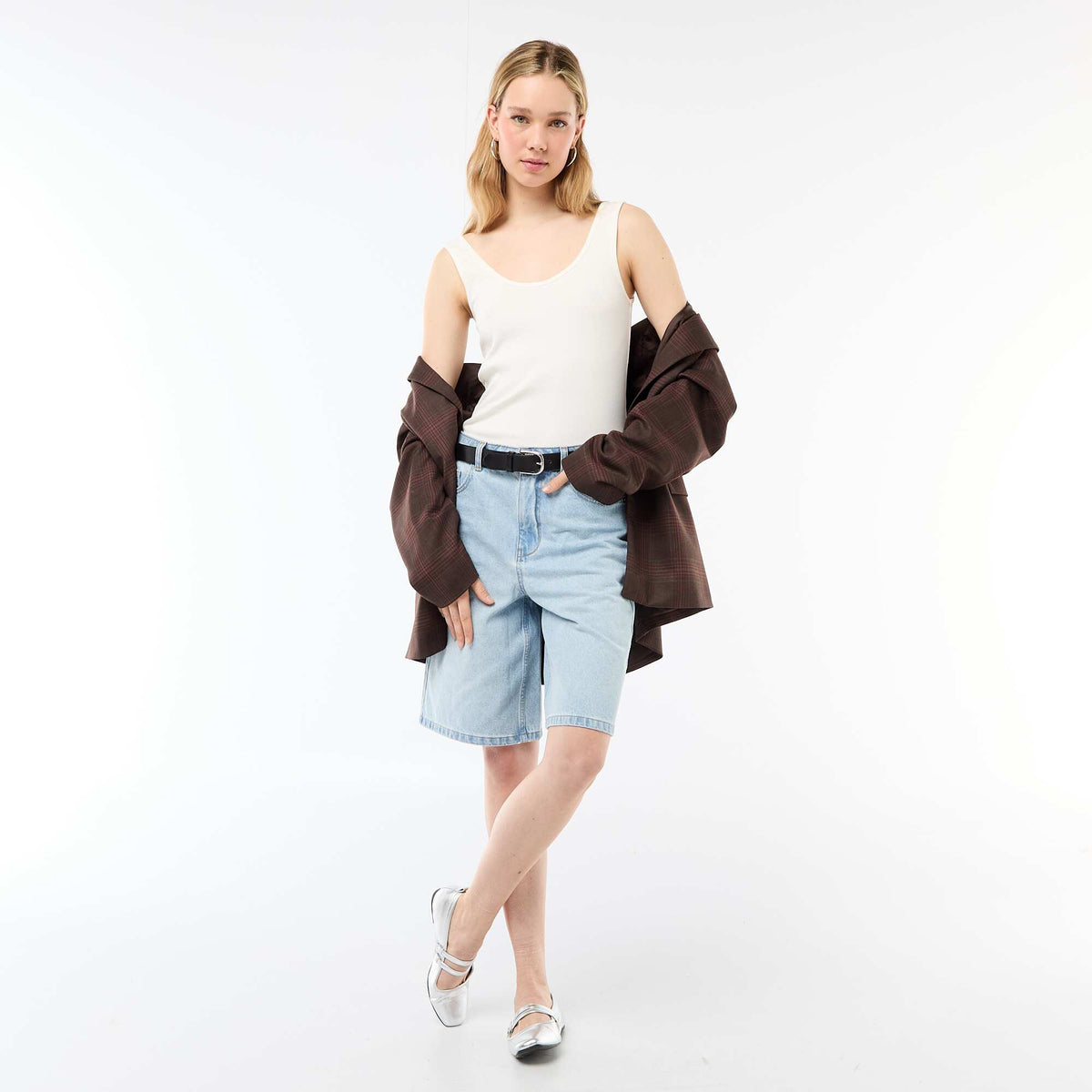 Sleeveless tank top WHITE