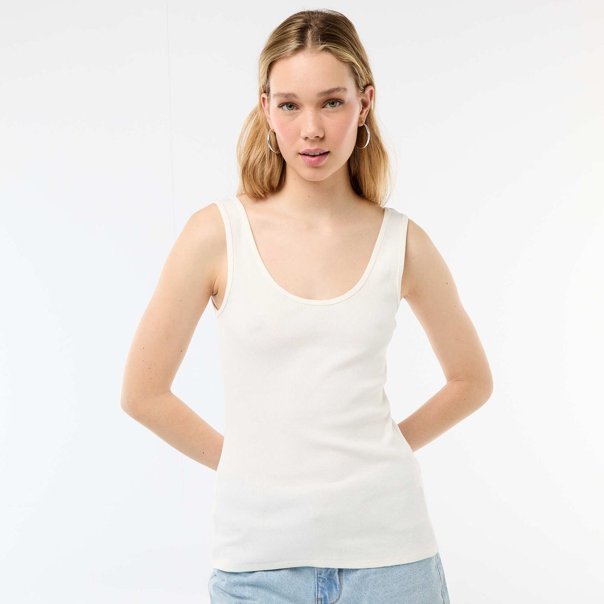 Sleeveless tank top WHITE