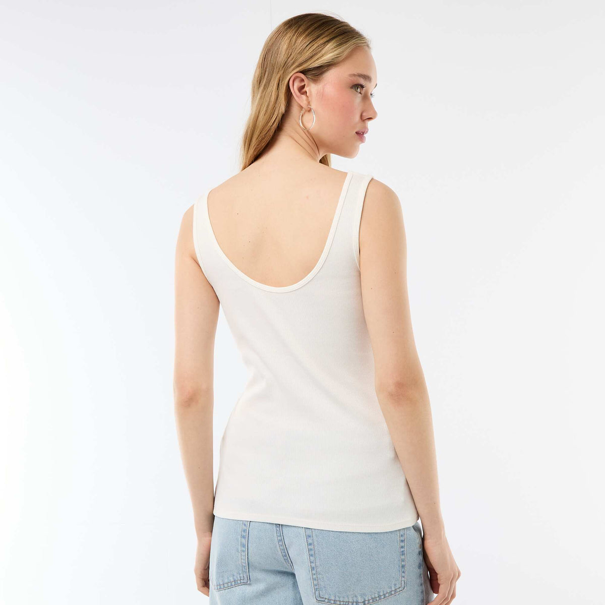Sleeveless tank top WHITE