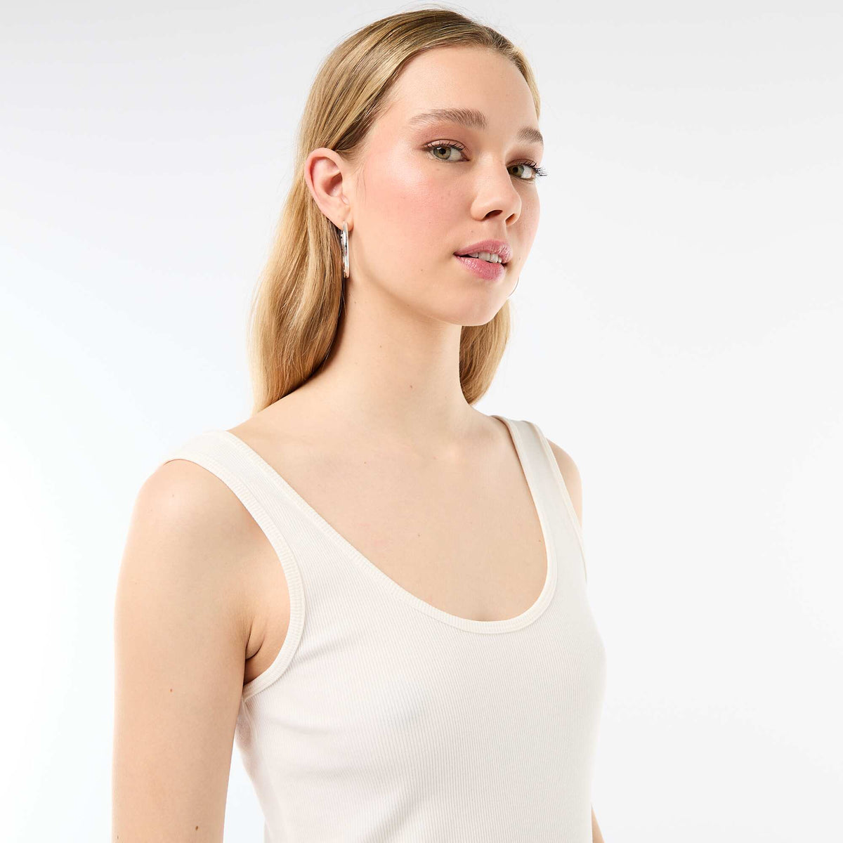 Sleeveless tank top WHITE