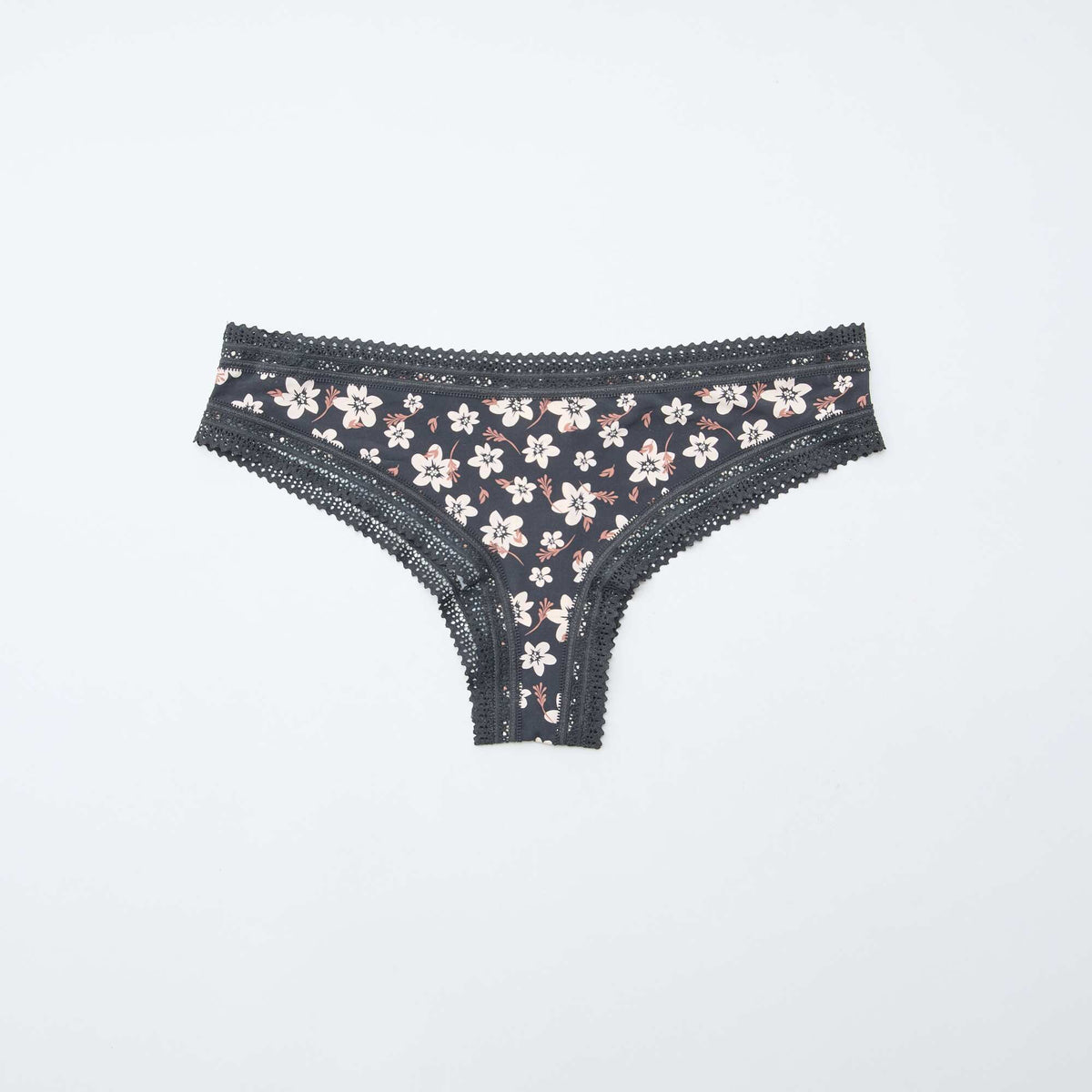 Pack of 3 Printed Microfiber Thongs BLACK