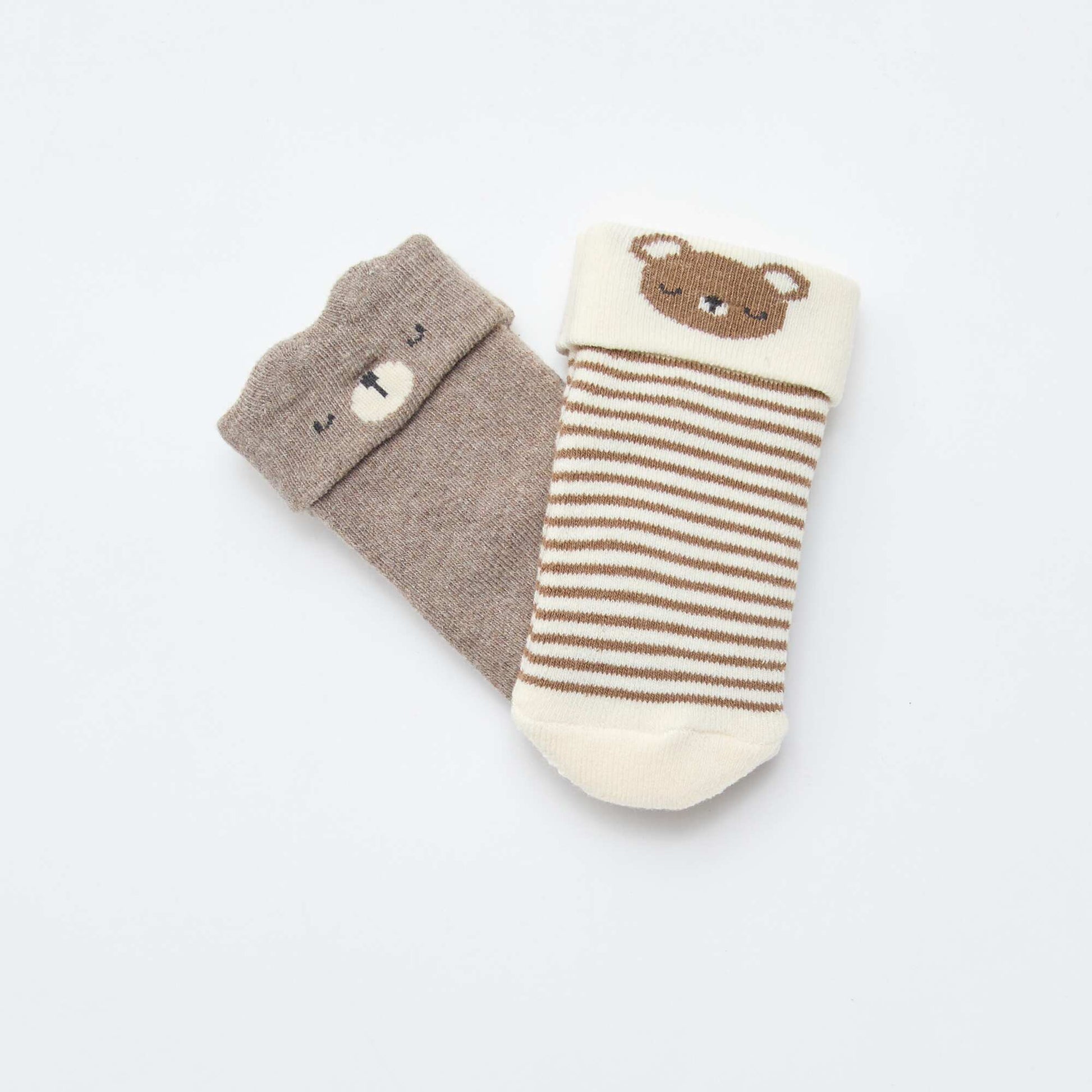 2-Pack Newborn Socks BROWN