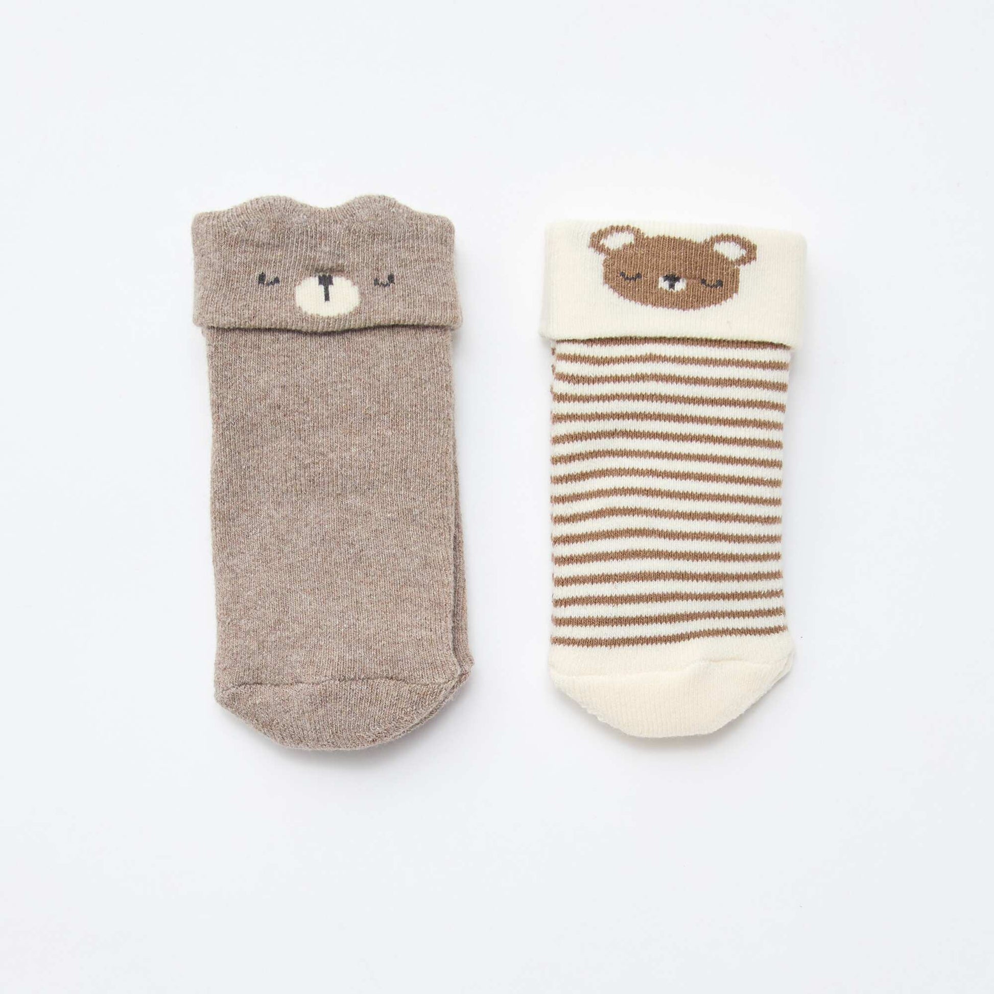 2-Pack Newborn Socks BROWN