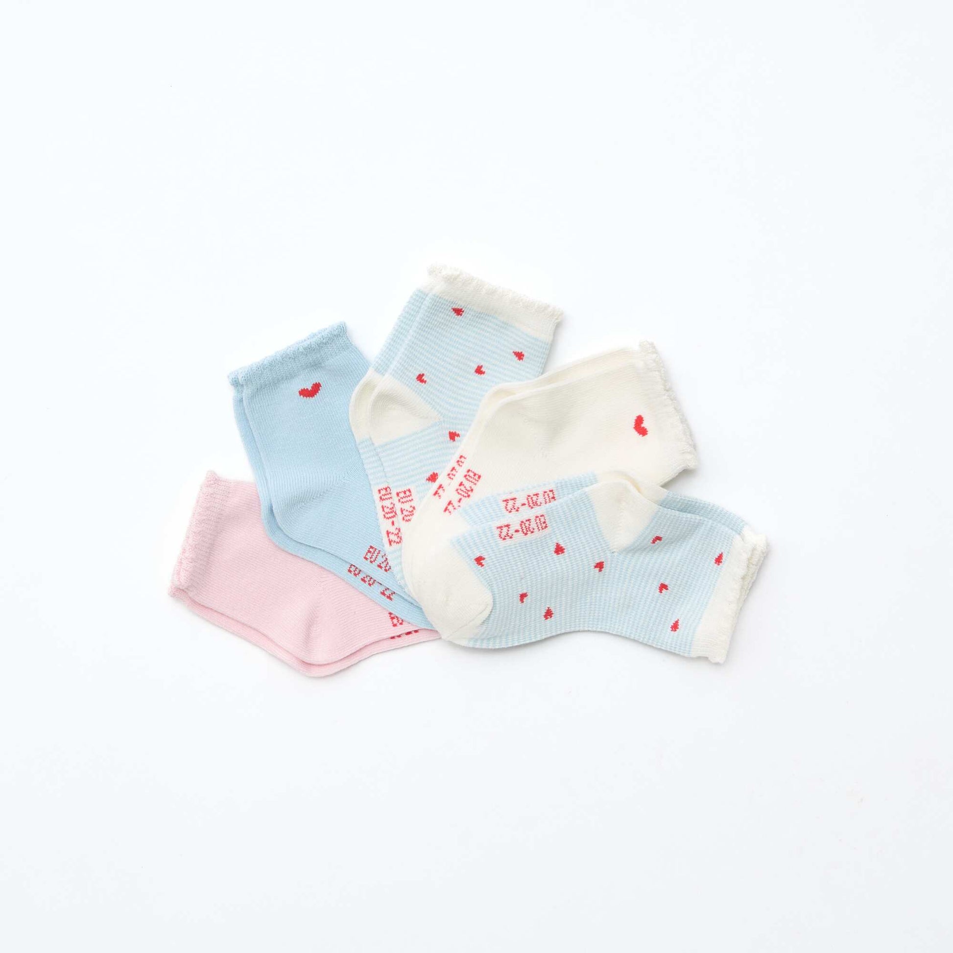 Pack of 5 pairs of stretch knit socks PINK