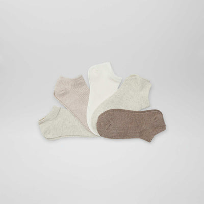 Pack of 5 Invisible Socks BEIGE