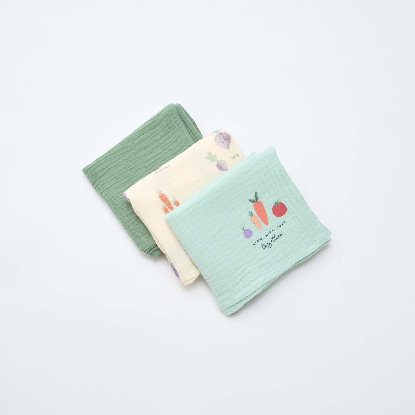 Pack of 3 muslin squares WHITE