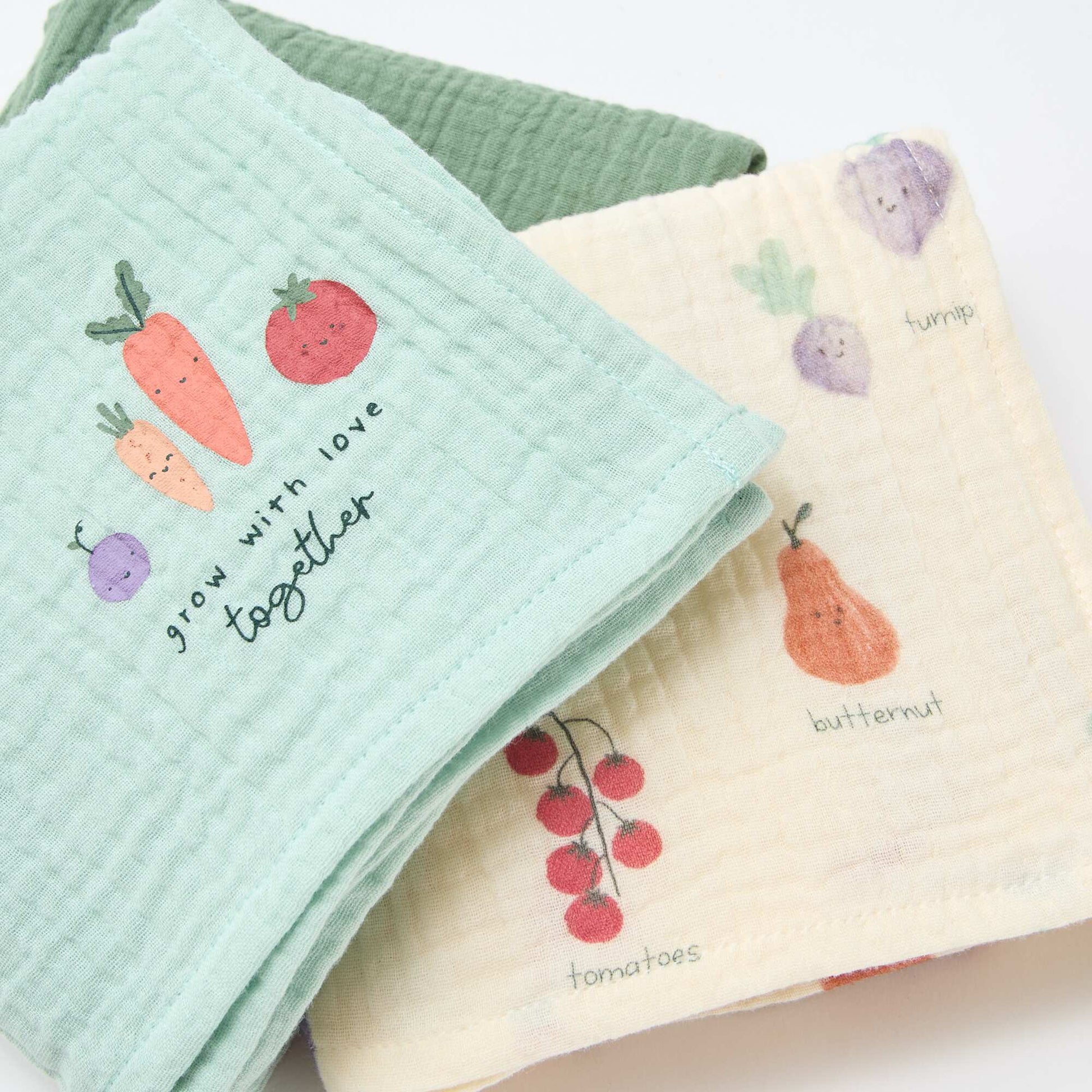 Pack of 3 muslin squares WHITE