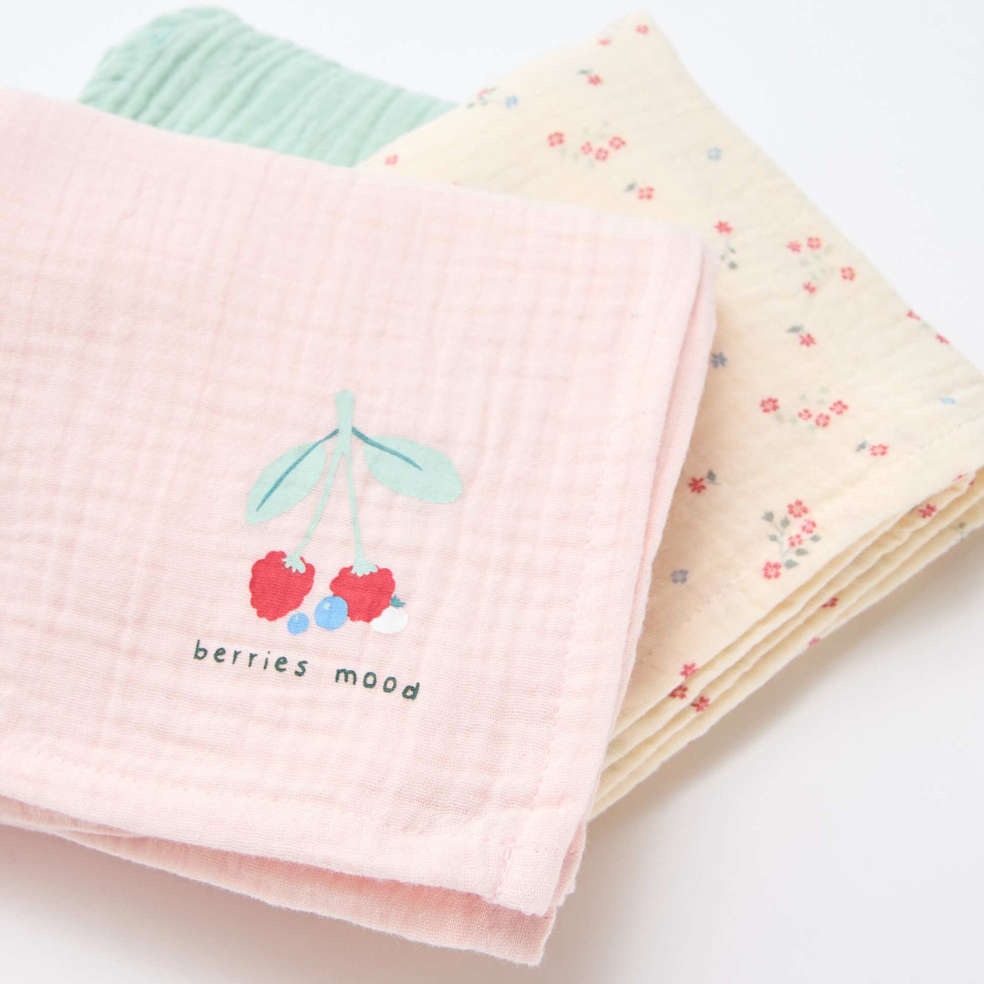 Pack of 3 muslin squares WHITE