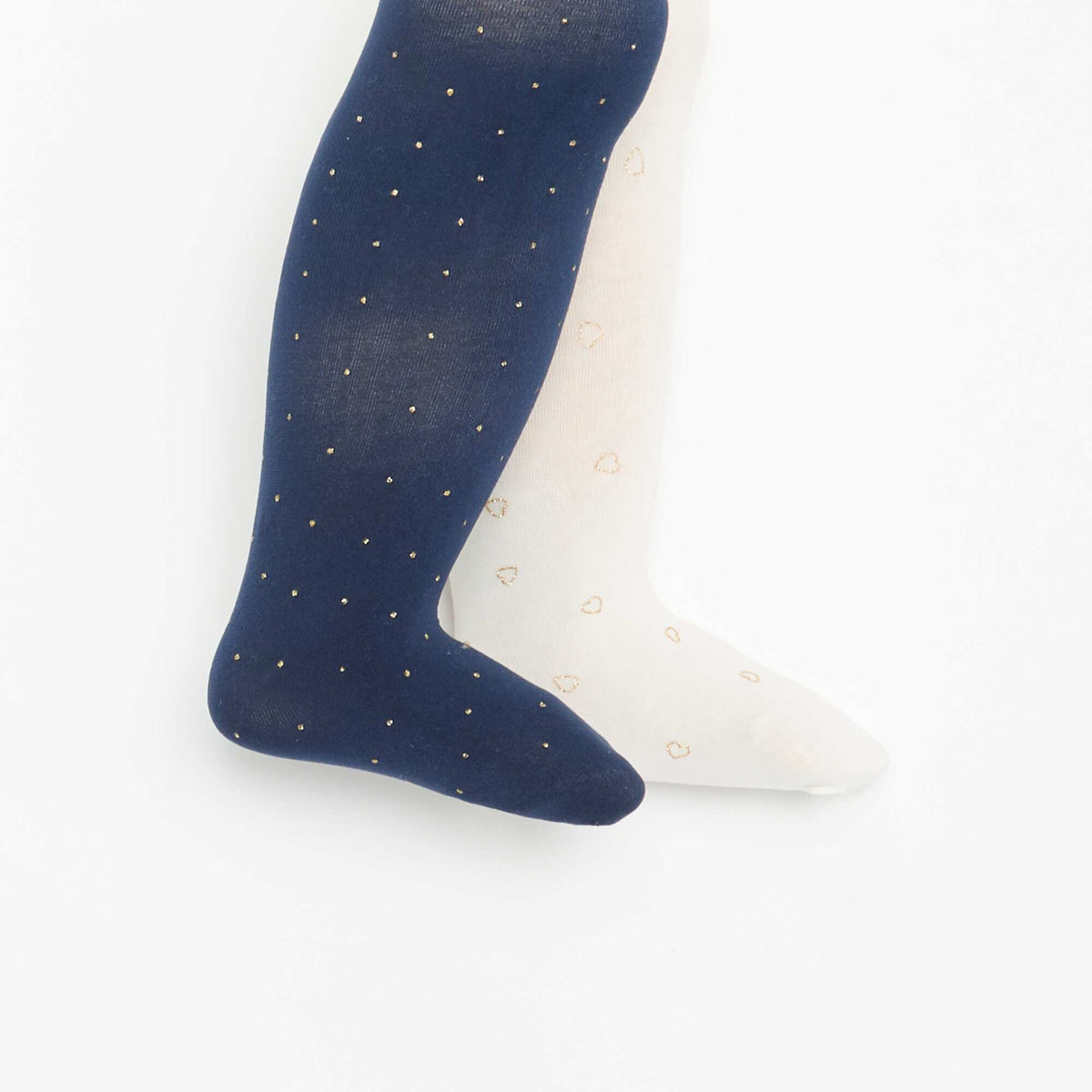 Pack of 2 pairs of lightweight patterned tights BLUE