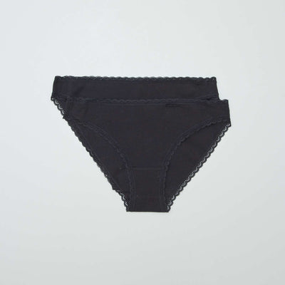 Pack of 2 Cotton Briefs BLACK