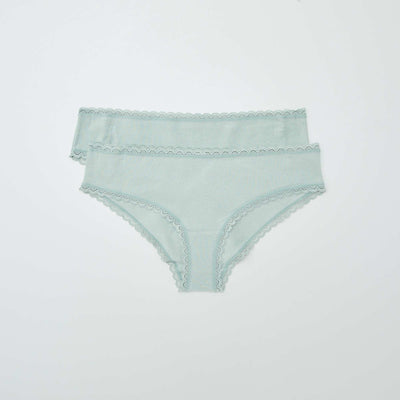 Pack of 2 cotton boy shorts GREEN