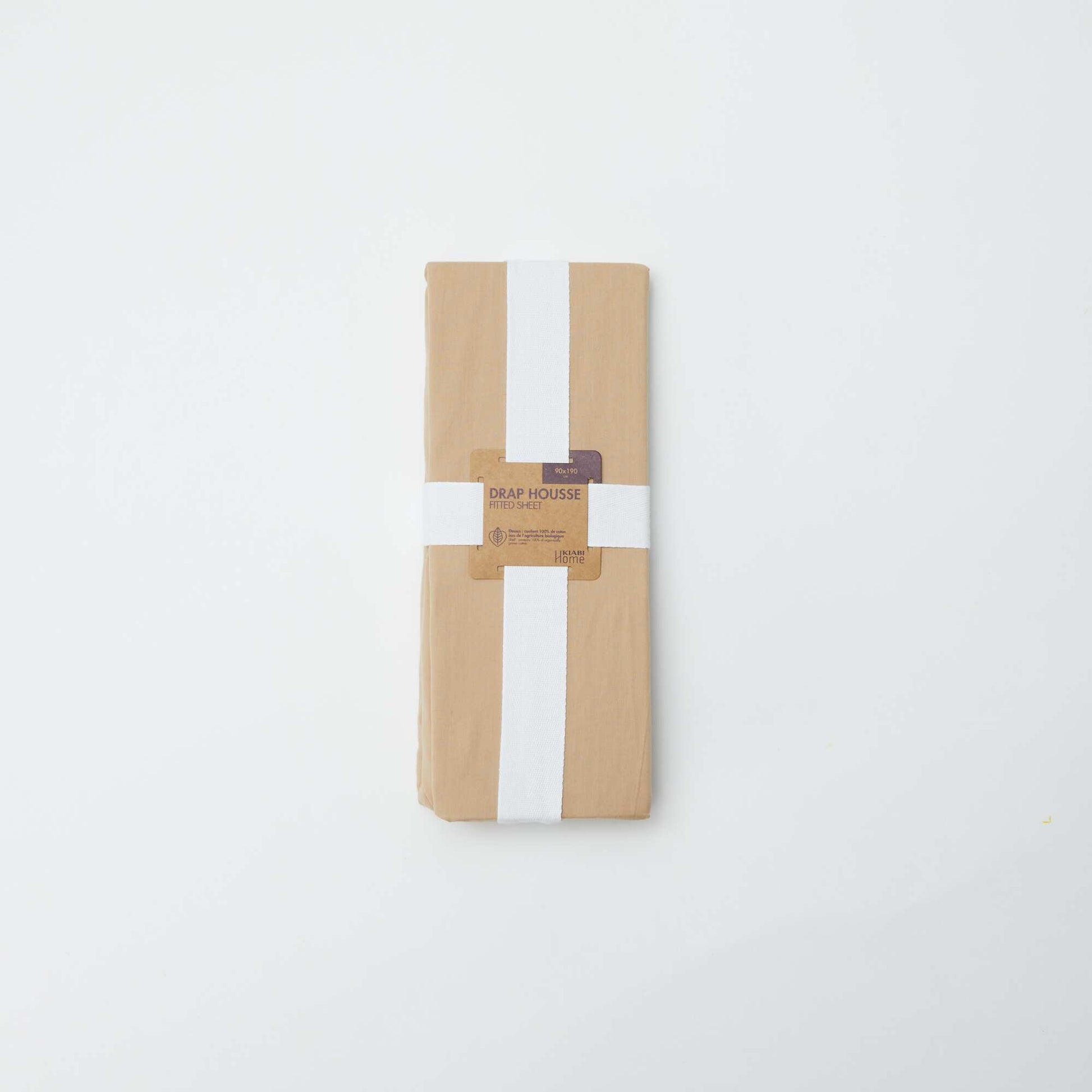 Fitted sheet for 1 person  90 x 190 cm  cotton - Kiabi Home BEIGE