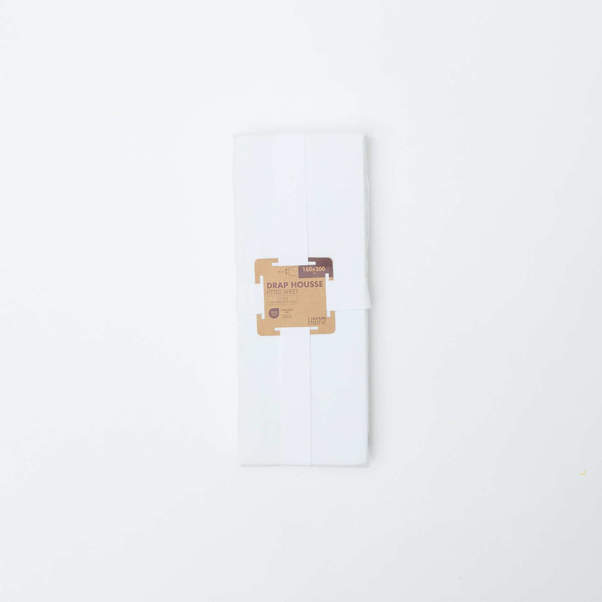 Cotton Fitted Sheet 160 x 200cm for Double Bed - Kiabi Home WHITE
