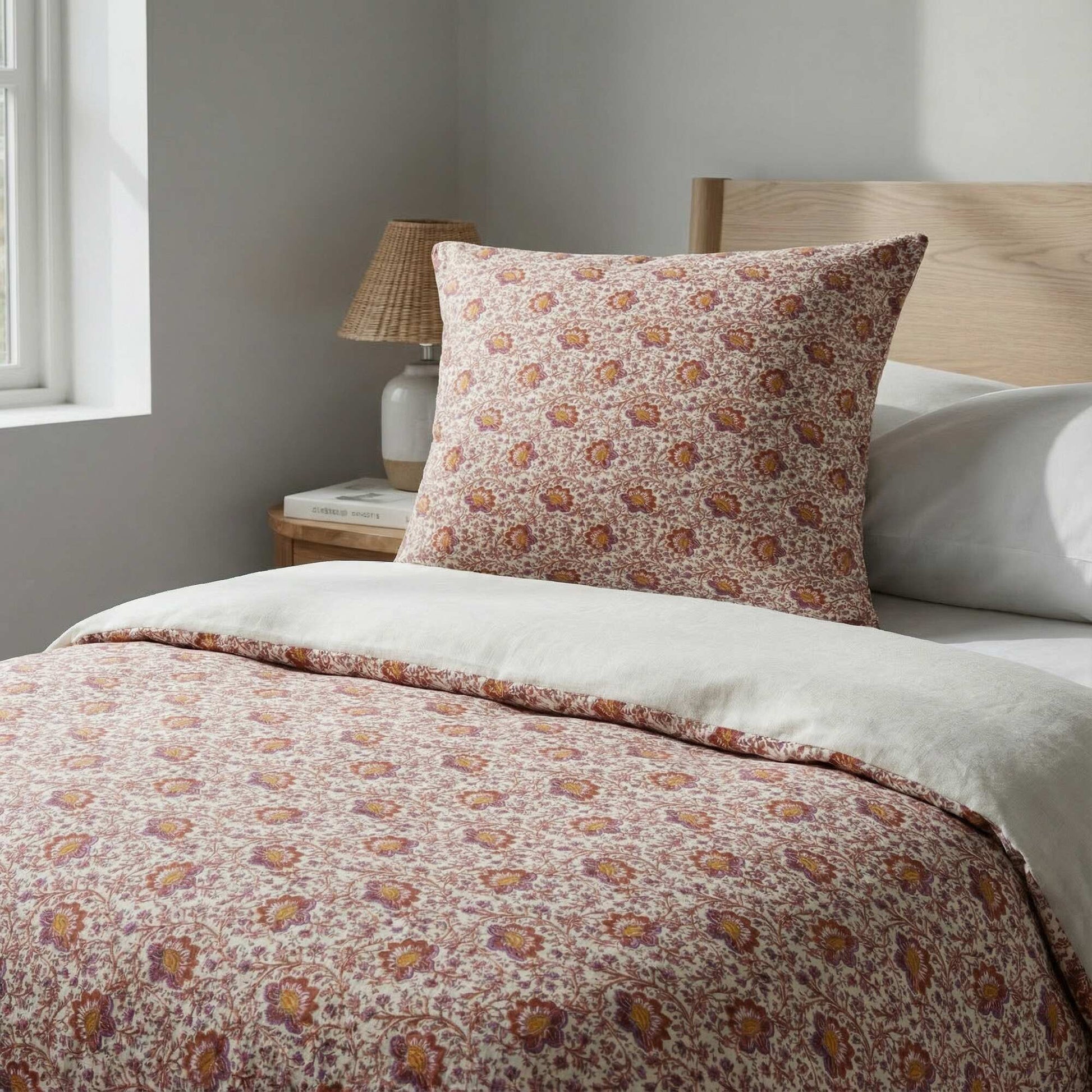 Single Duvet Cover Set 140 x 200cm  57-Thread Count Cotton - Kiabi Home BEIGE
