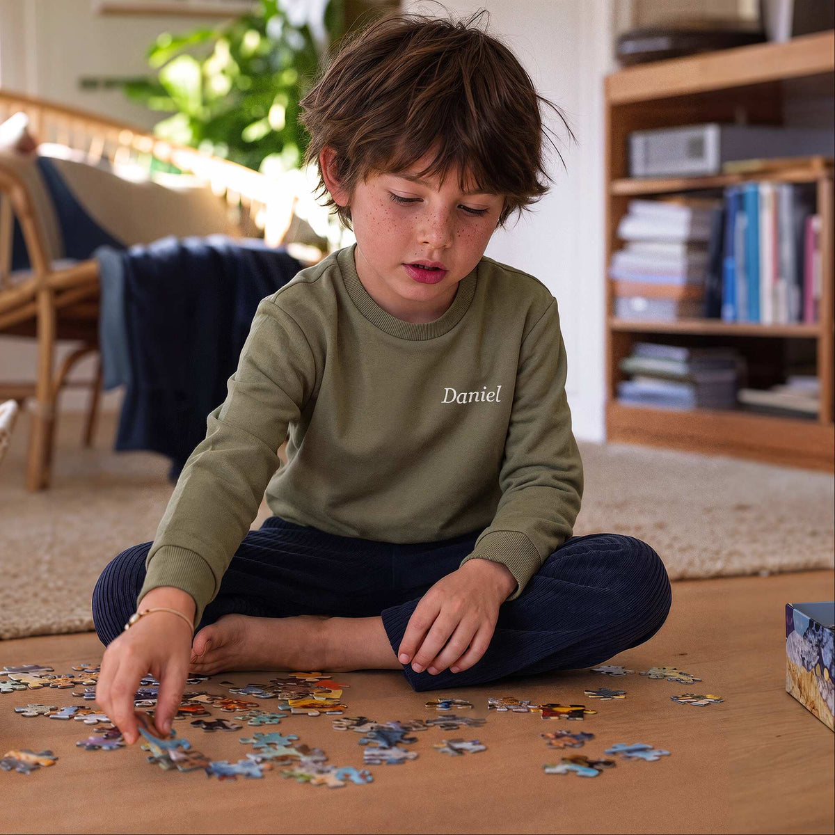 Plain brushed sweatshirt GREEN