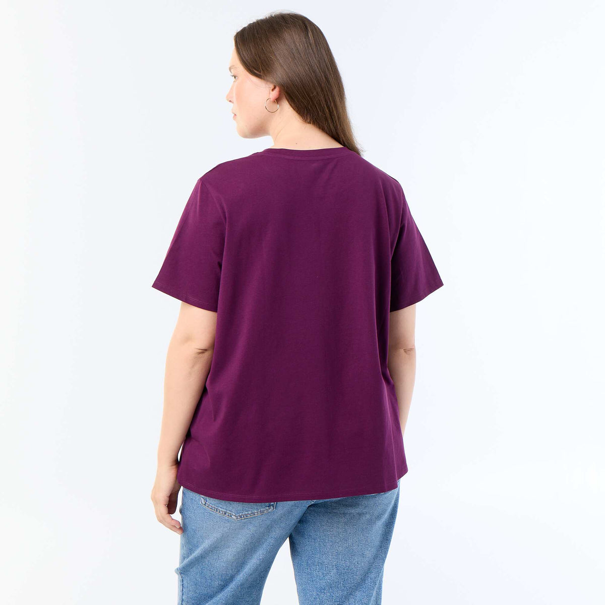 Short-sleeved T-shirt with print PURPLE