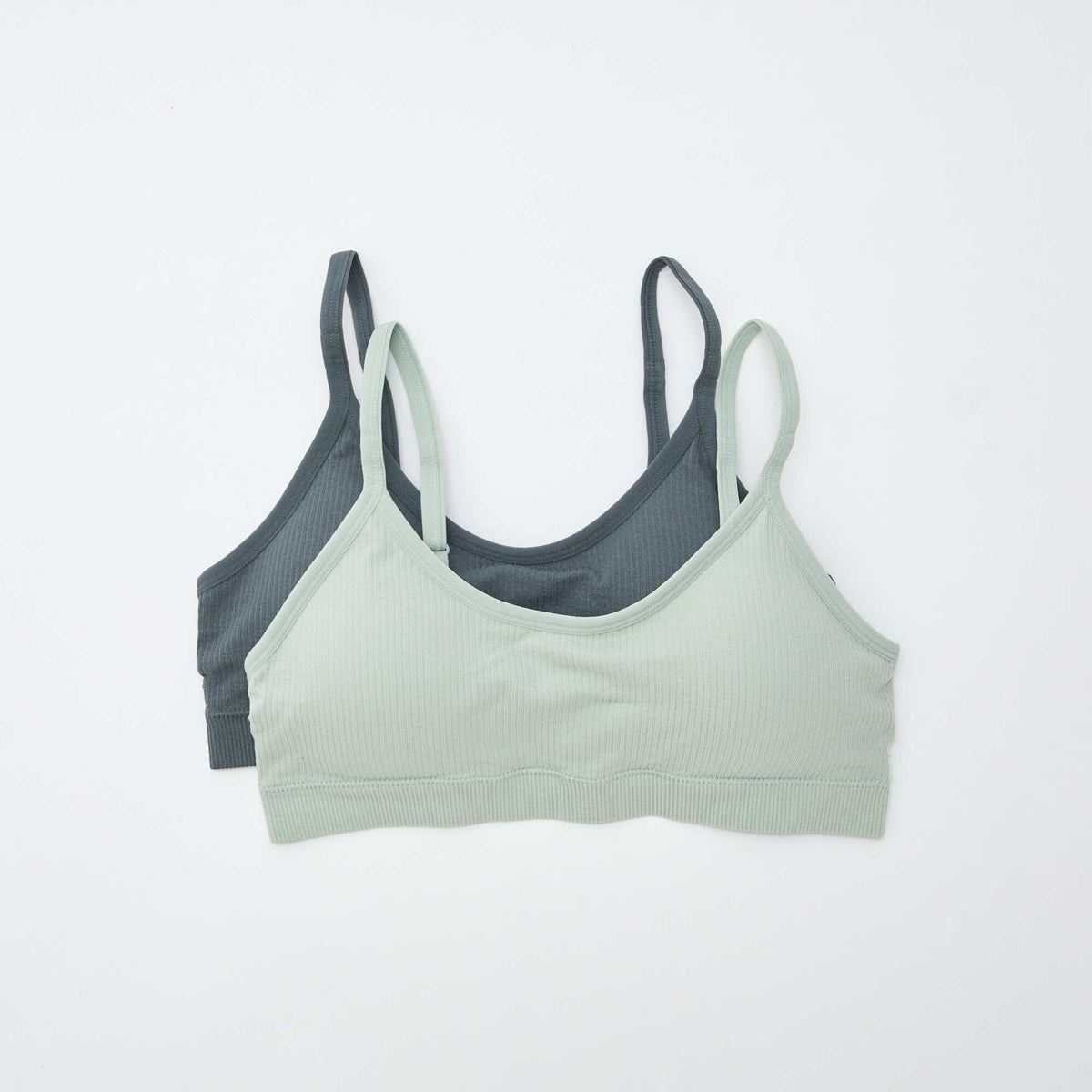 2-Pack Ribbed Bralettes BLUE