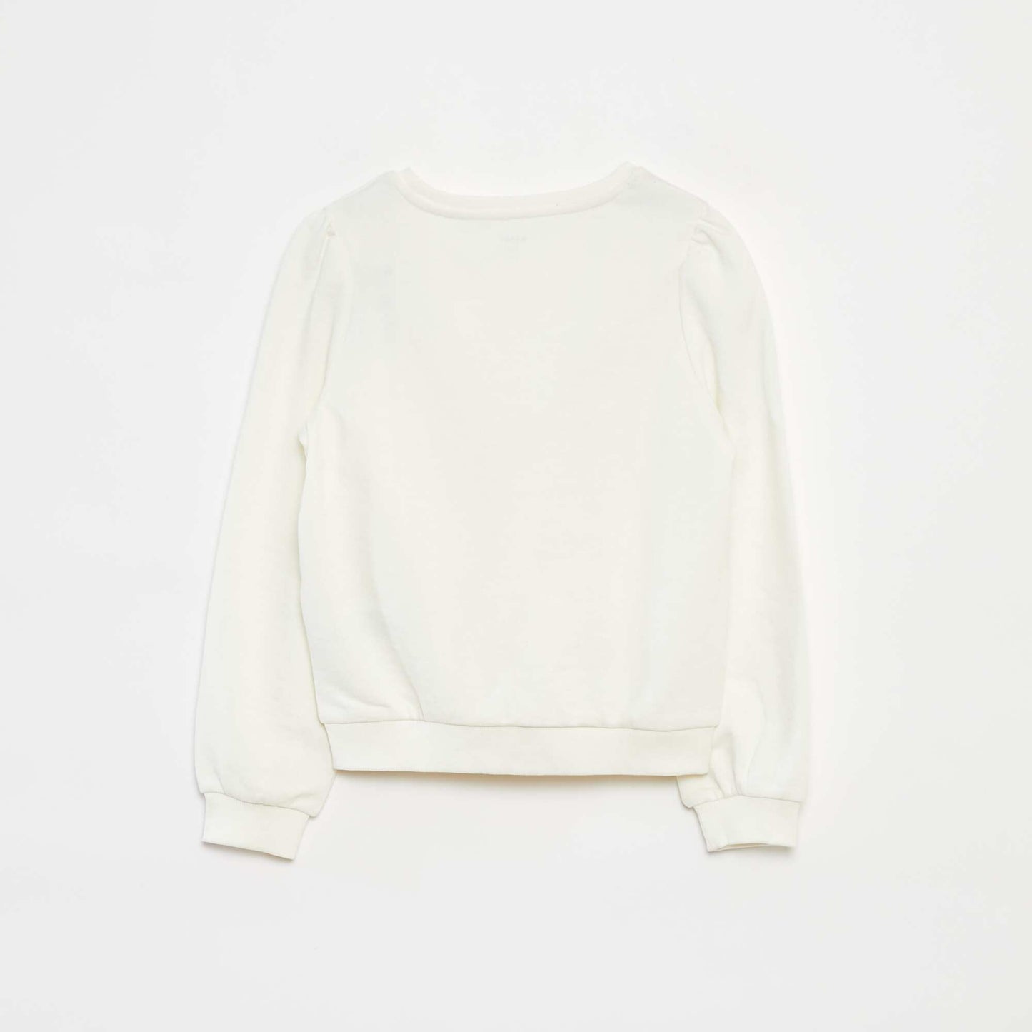 Plain sweatshirt with heart embroidery WHITE