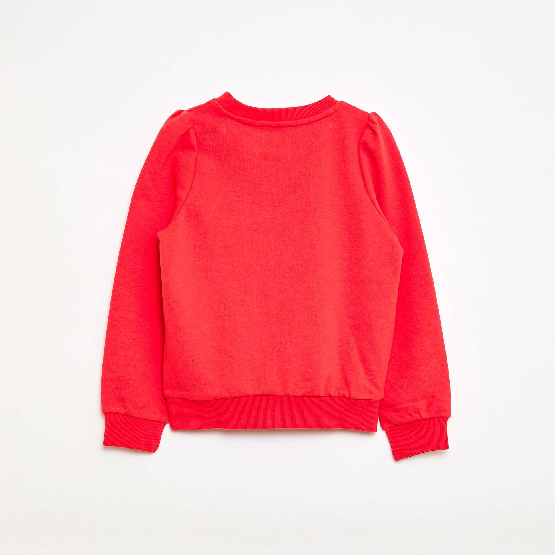 Plain sweatshirt with heart embroidery RED