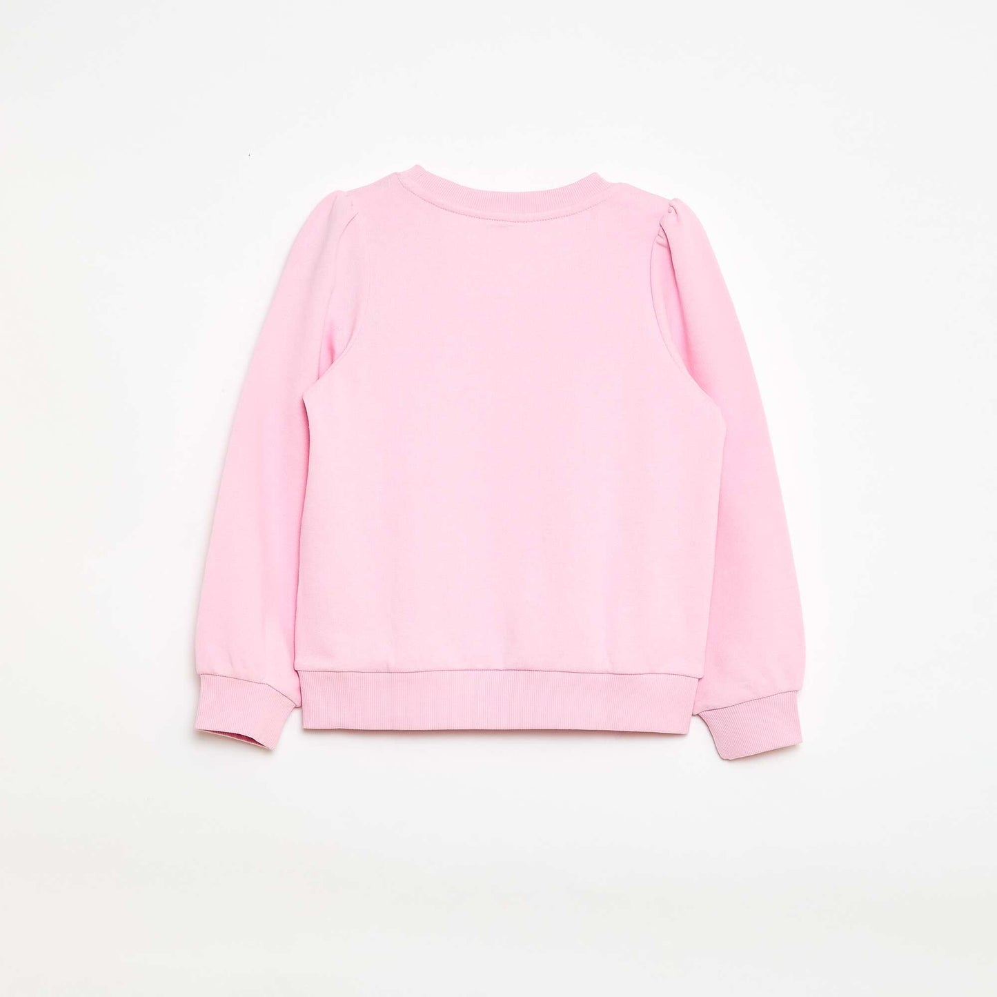 Plain sweatshirt with heart embroidery PINK