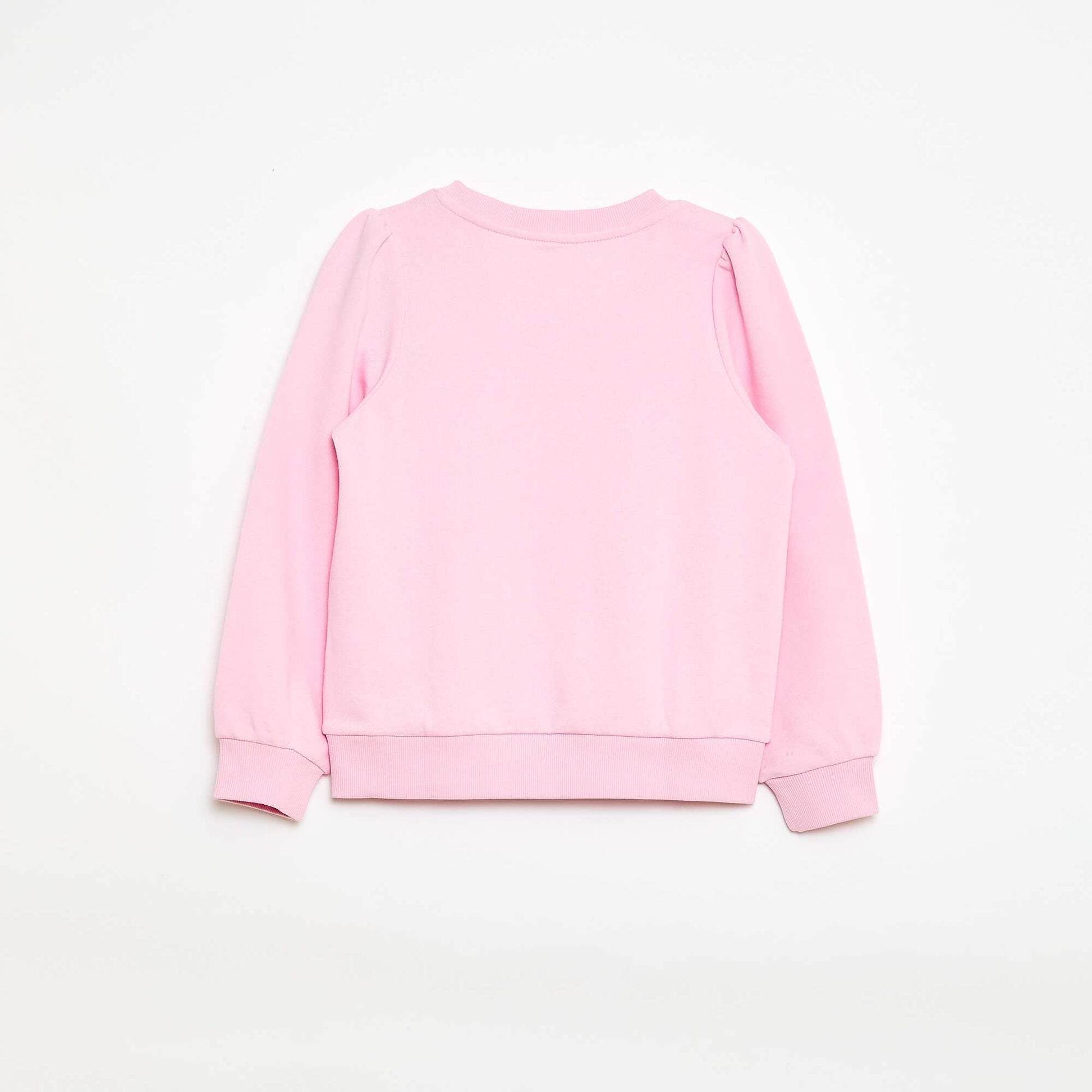 Plain sweatshirt with heart embroidery PINK