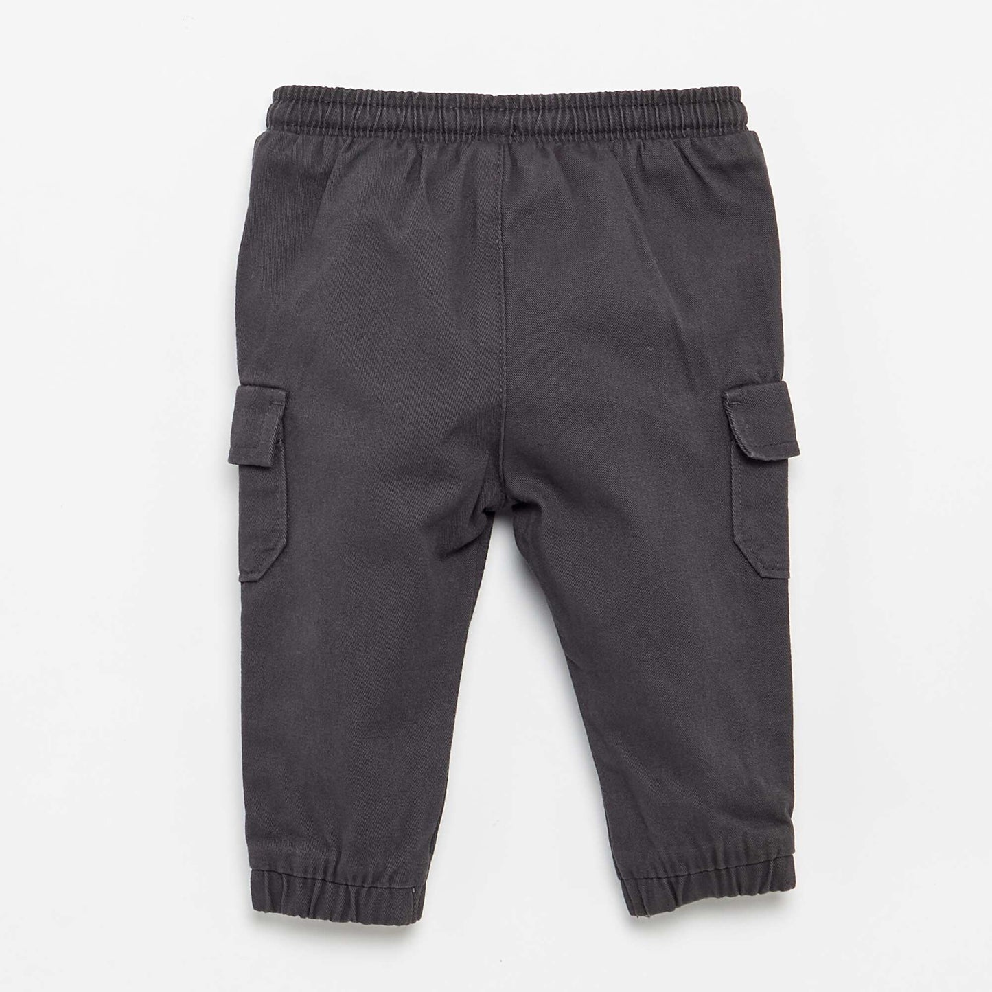 Twill joggers with flap pockets BLACK