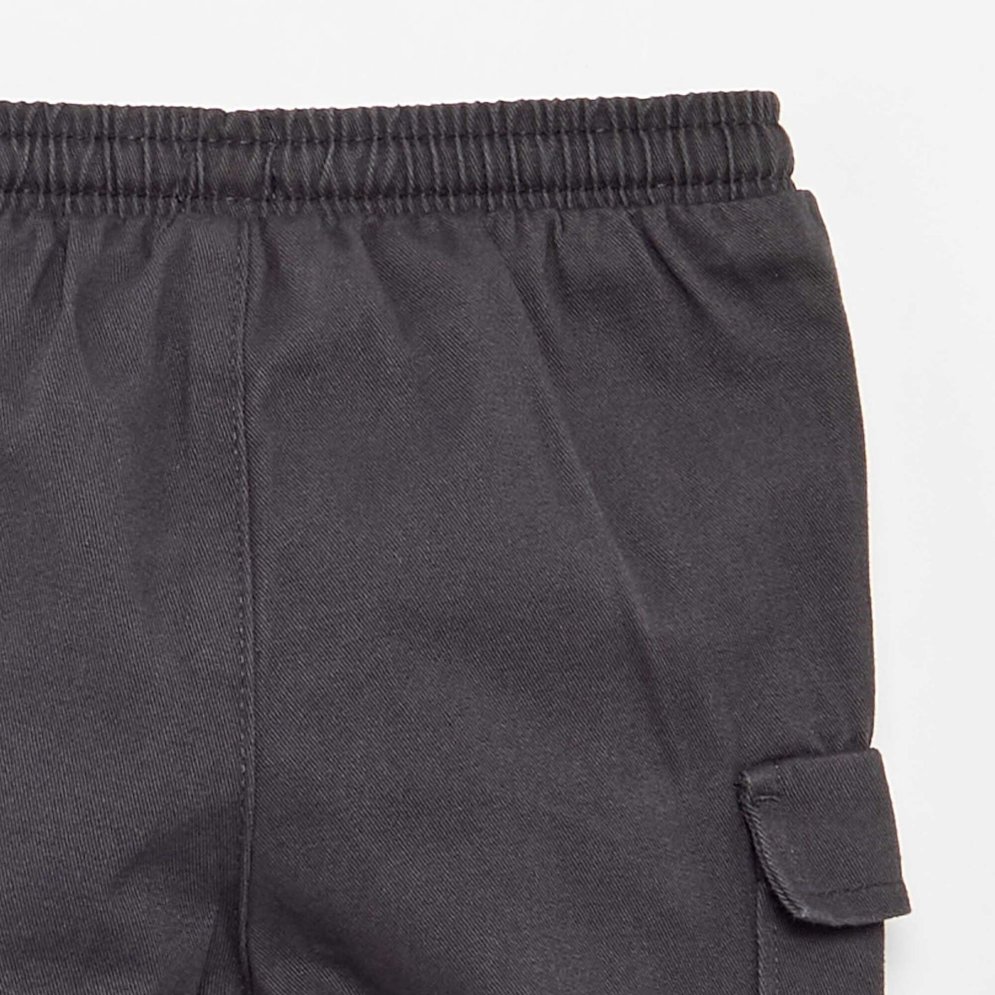 Twill joggers with flap pockets BLACK