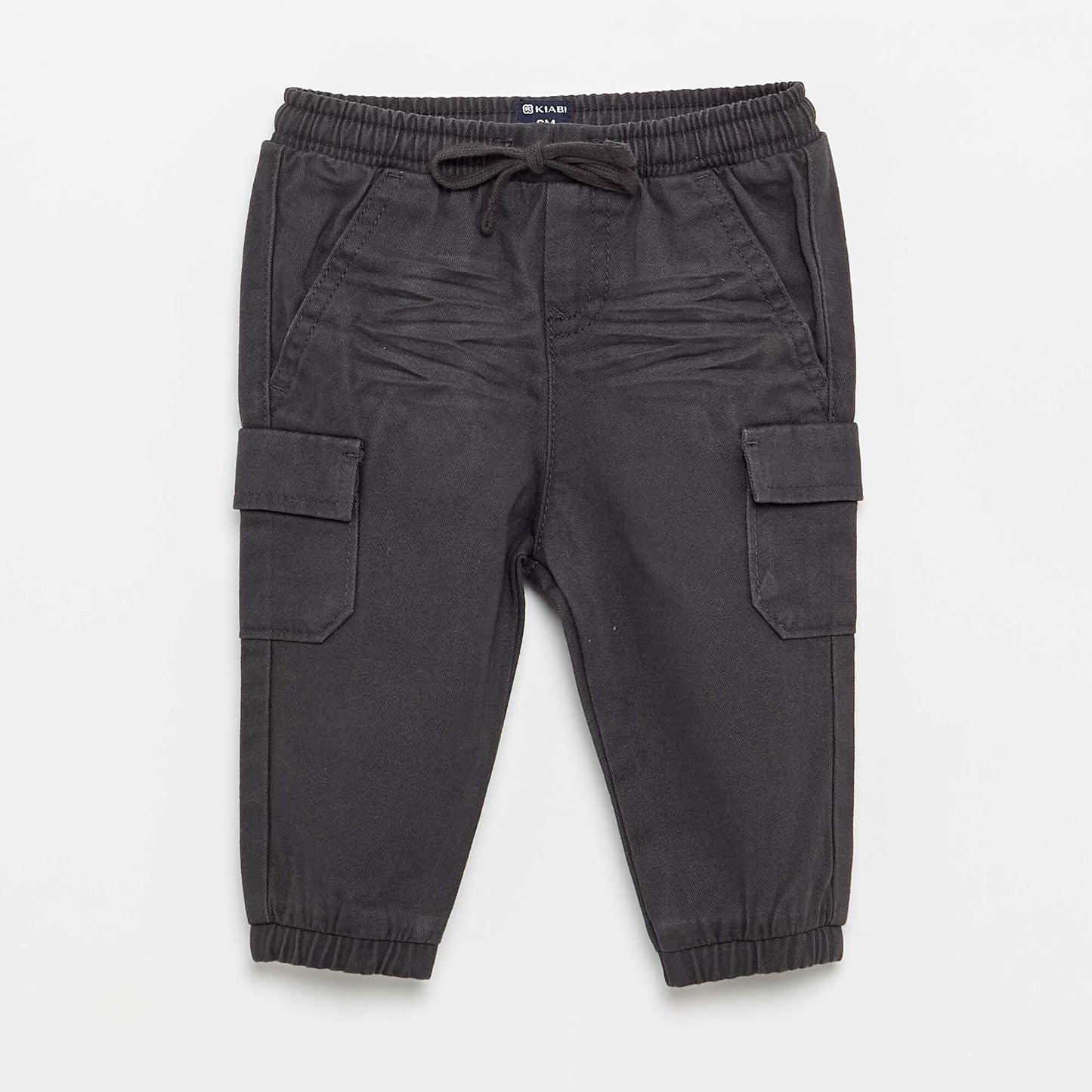 Twill joggers with flap pockets BLACK