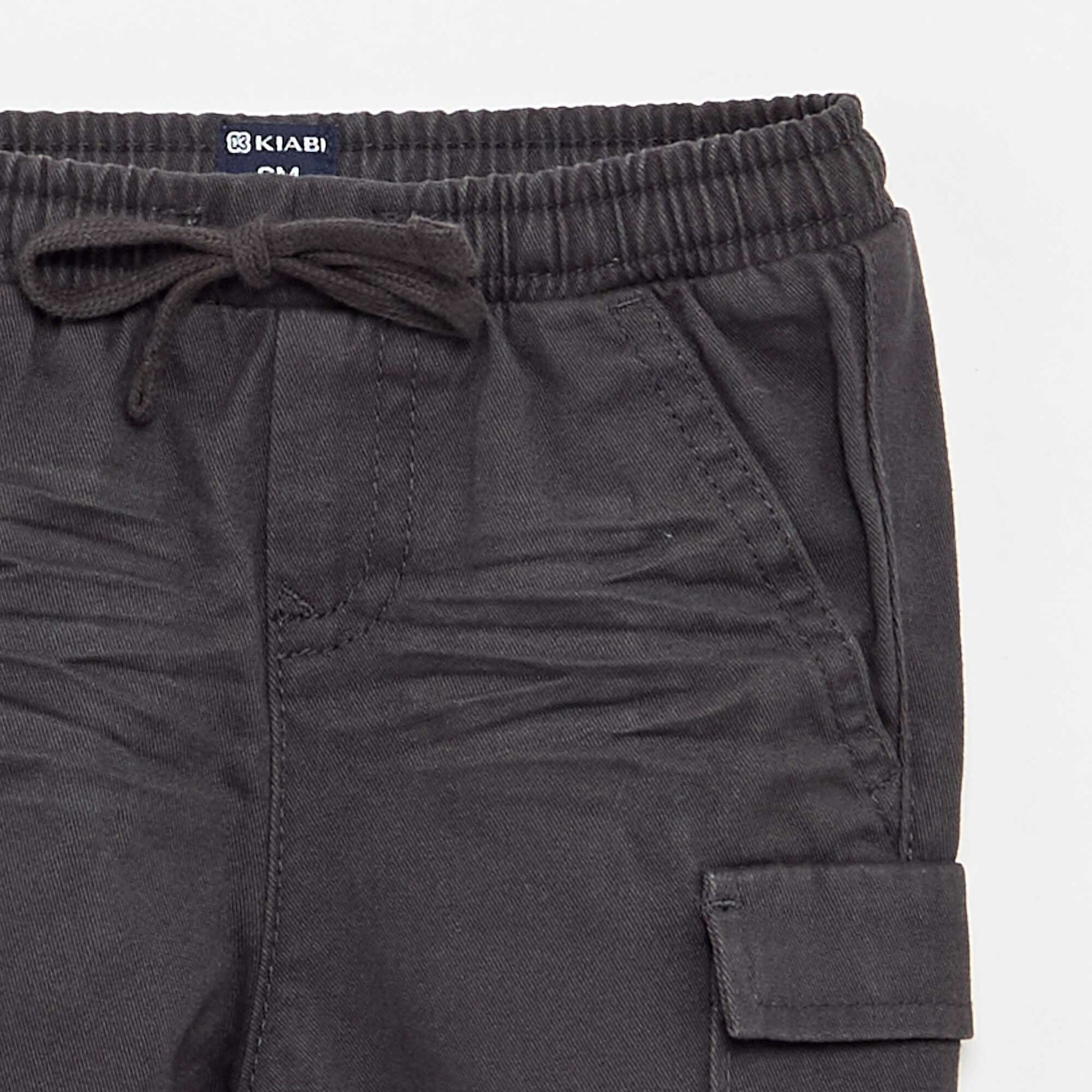 Twill joggers with flap pockets BLACK