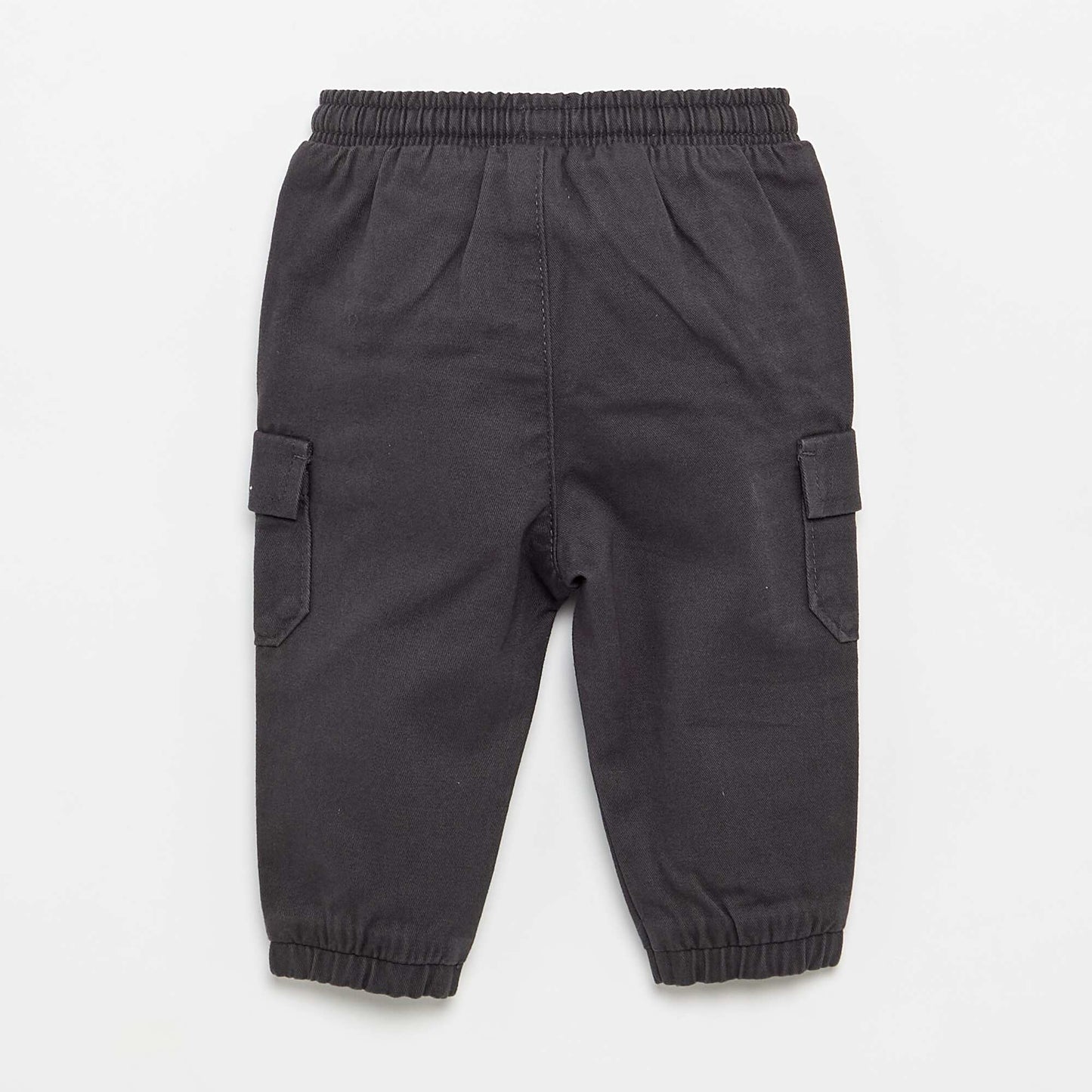 Twill joggers with flap pockets BLACK