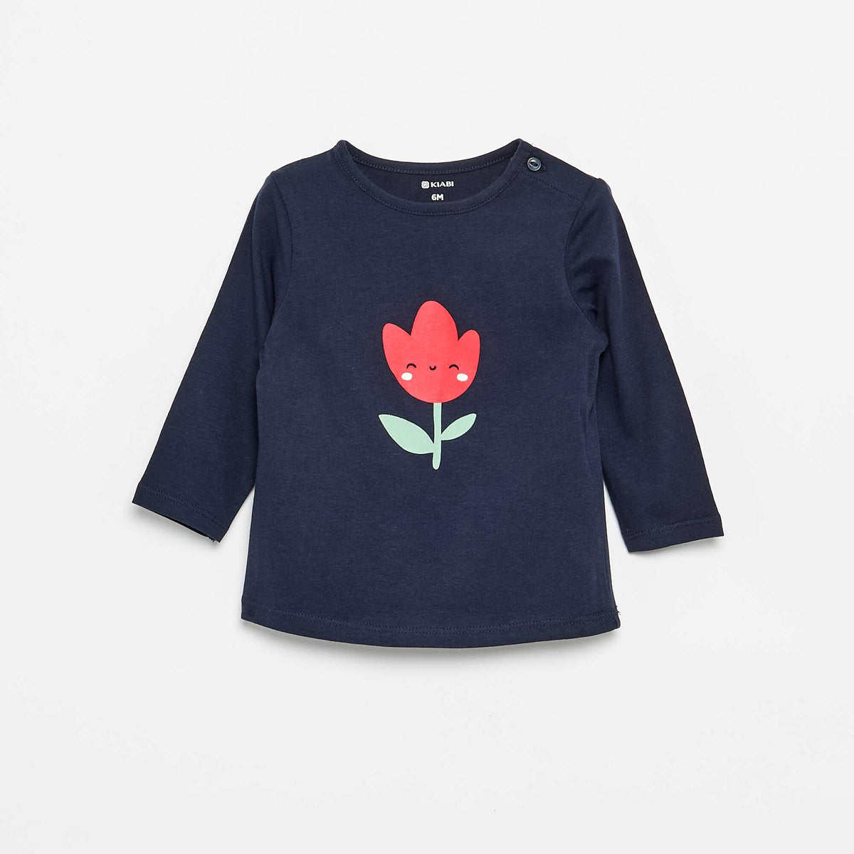 Printed Long-Sleeved T-shirt BLUE