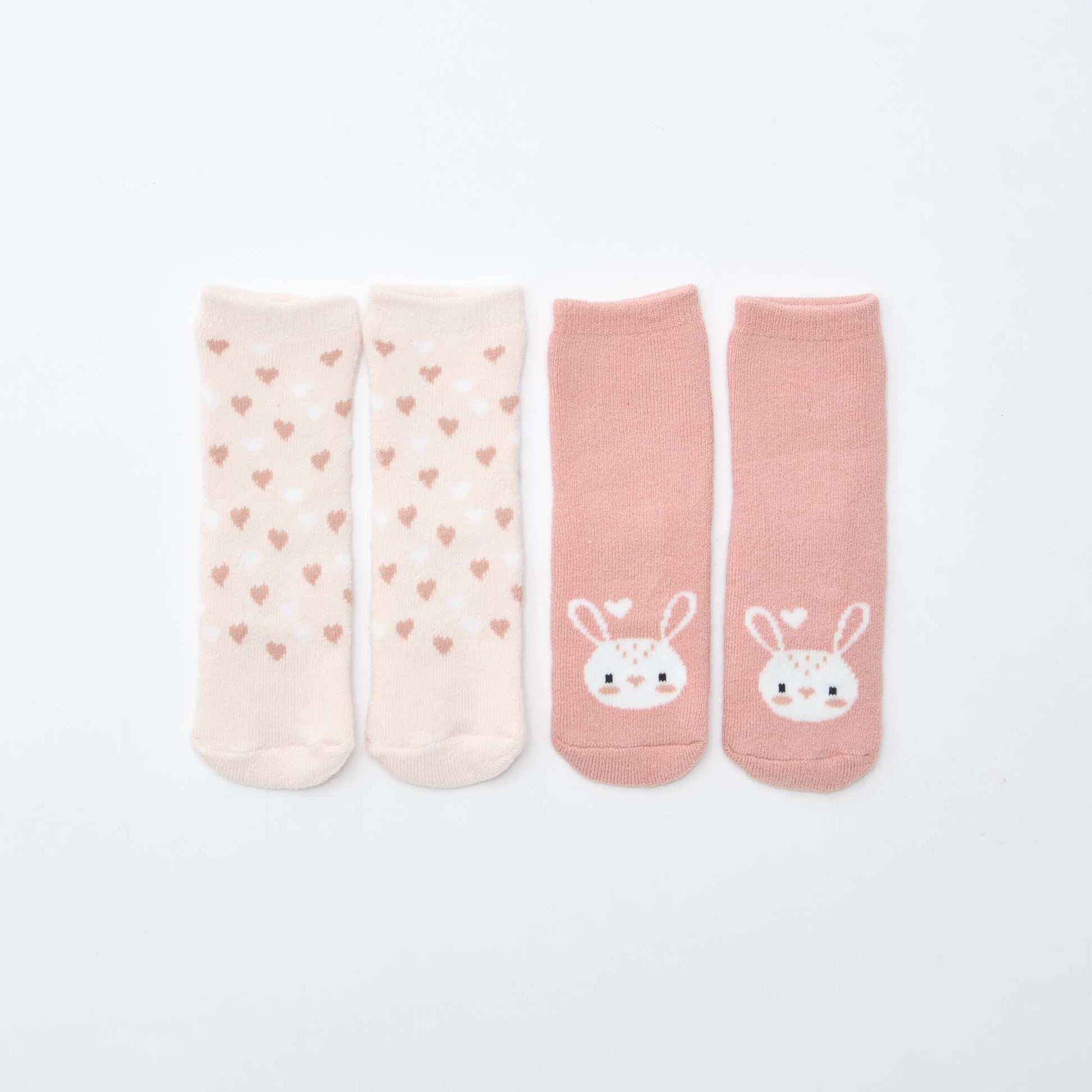 Pair of non-slip novelty socks PINK