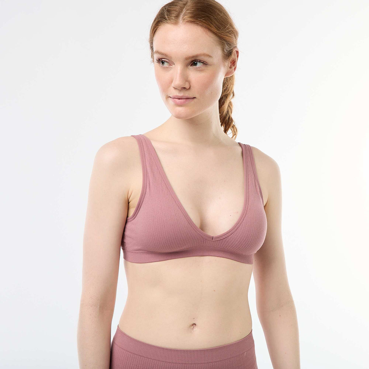 Pack of 2 seamless ribbed bralettes PINK