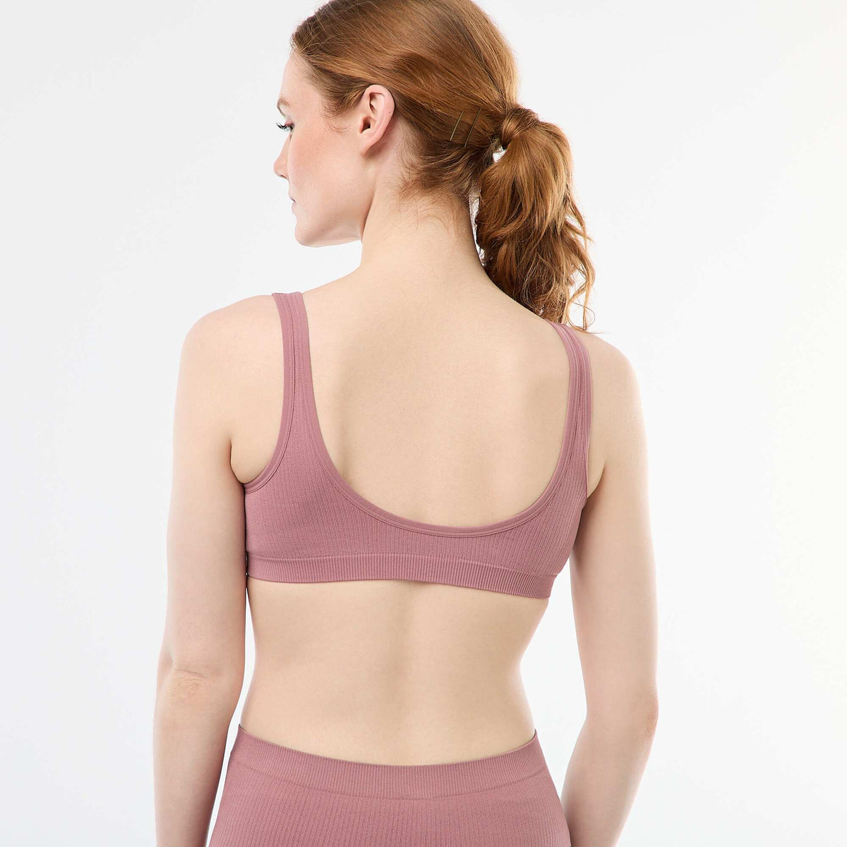 Pack of 2 seamless ribbed bralettes PINK