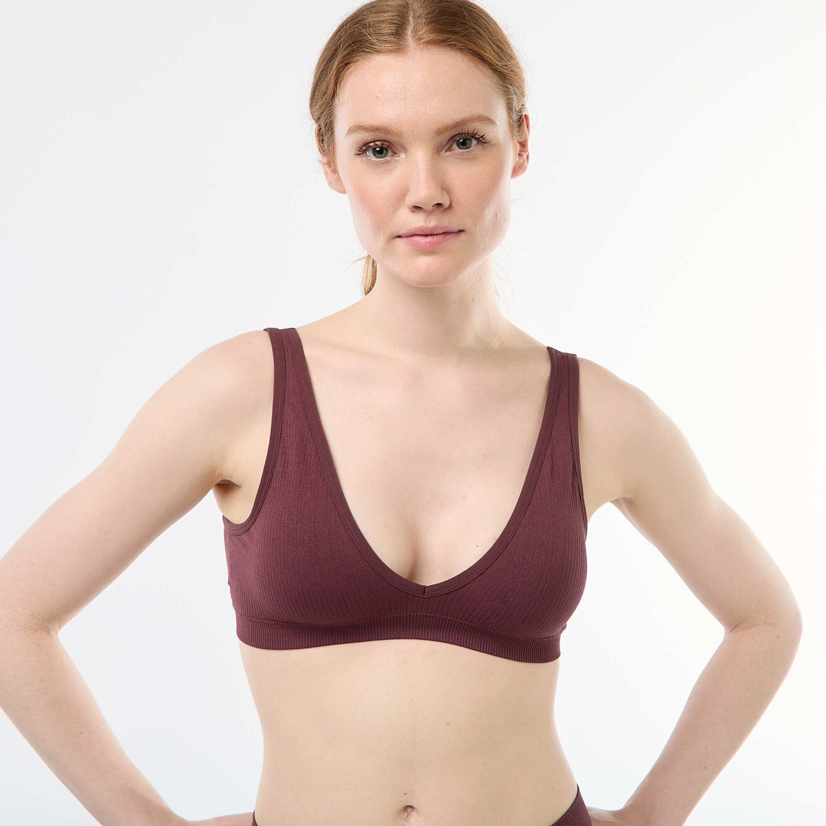 Pack of 2 seamless ribbed bralettes PINK