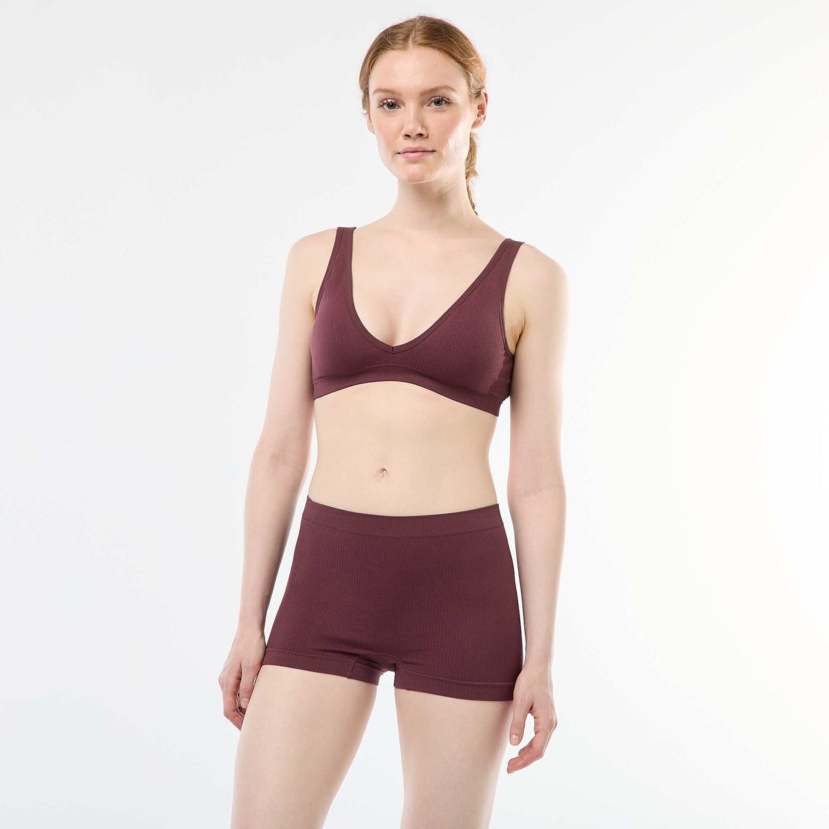 Pack of 2 seamless ribbed bralettes PINK
