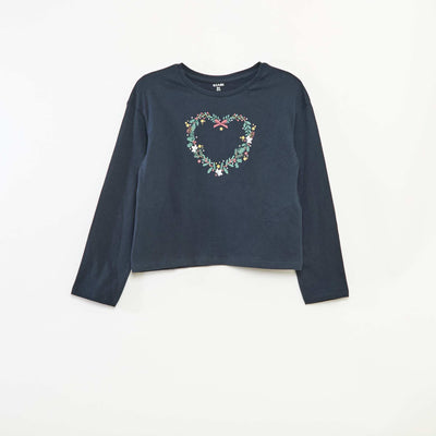Bluzë pambuku me mëngë të gjata
