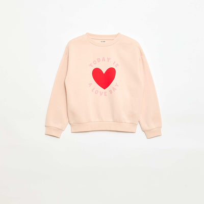 Long-sleeved sweatshirt with print PINK