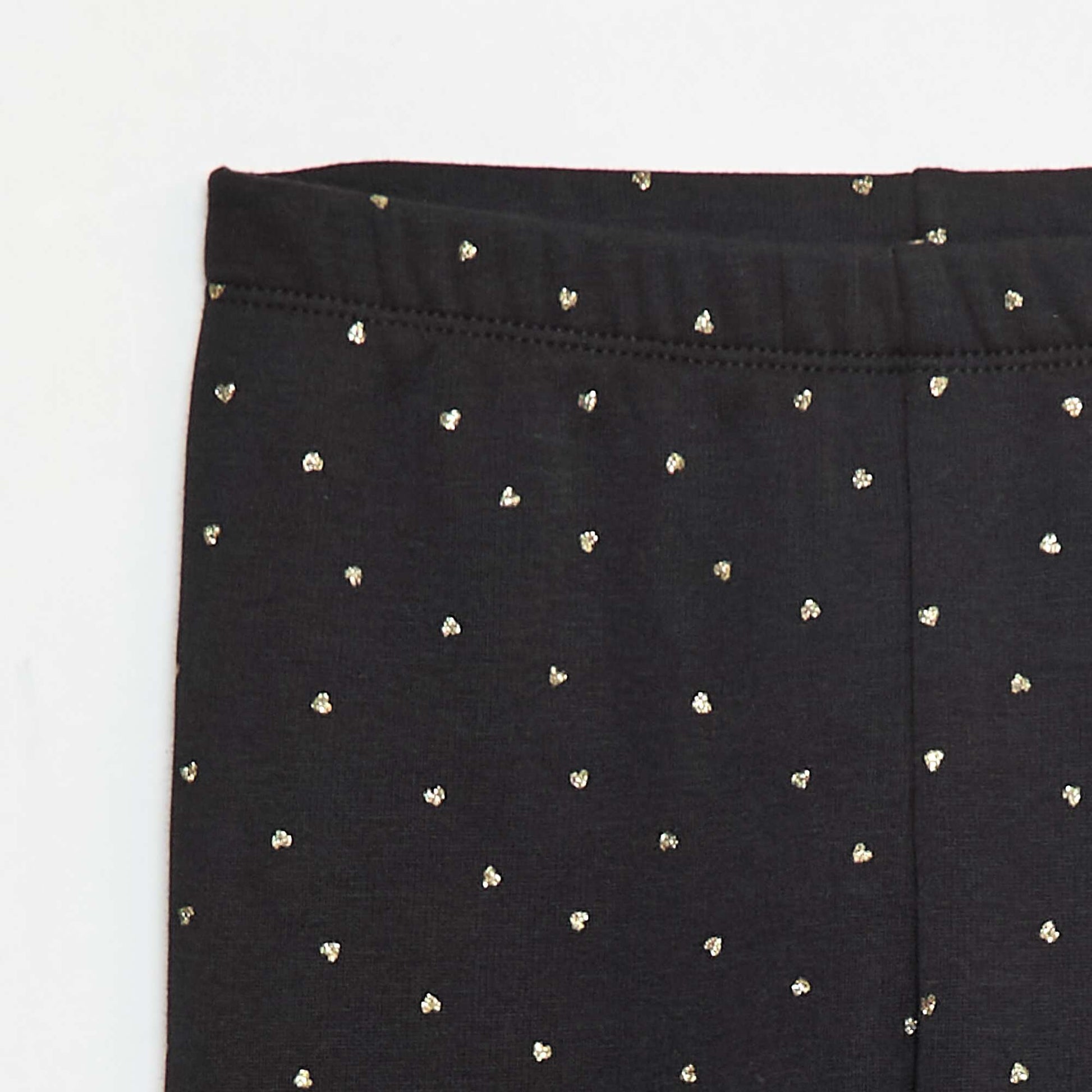 Warm Velour-Lined Printed Leggings BLACK