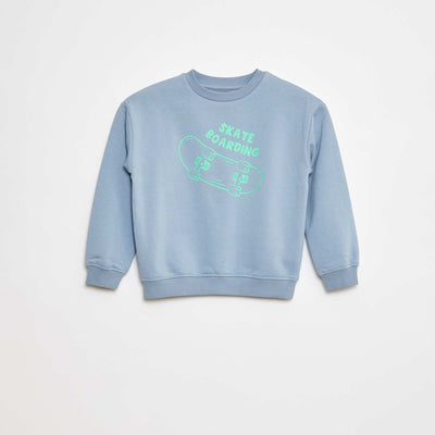 Printed loose-fit sweatshirt BLUE