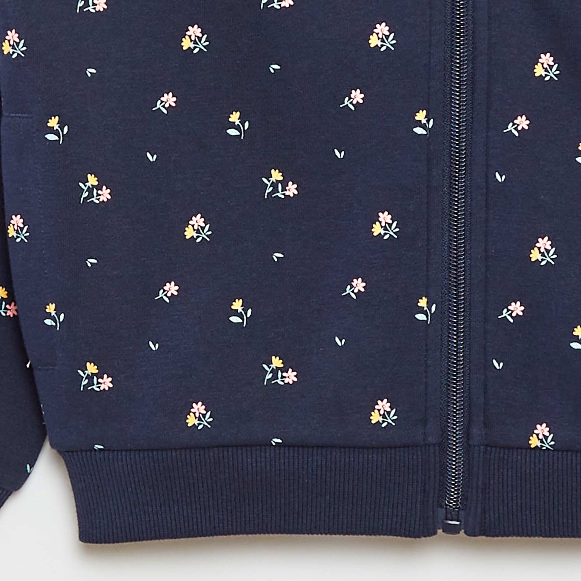 Zip-up hoodie with print BLUE