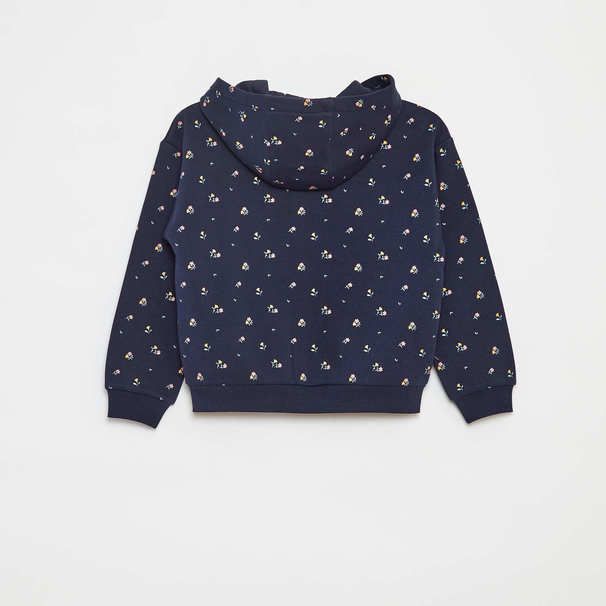 Zip-up hoodie with print BLUE