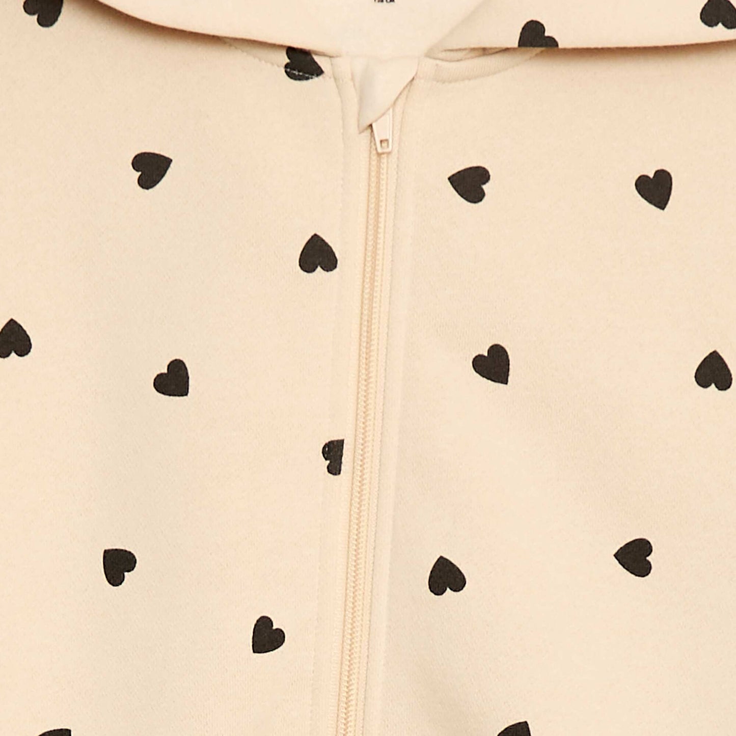 Zip-up hoodie with print BEIGE