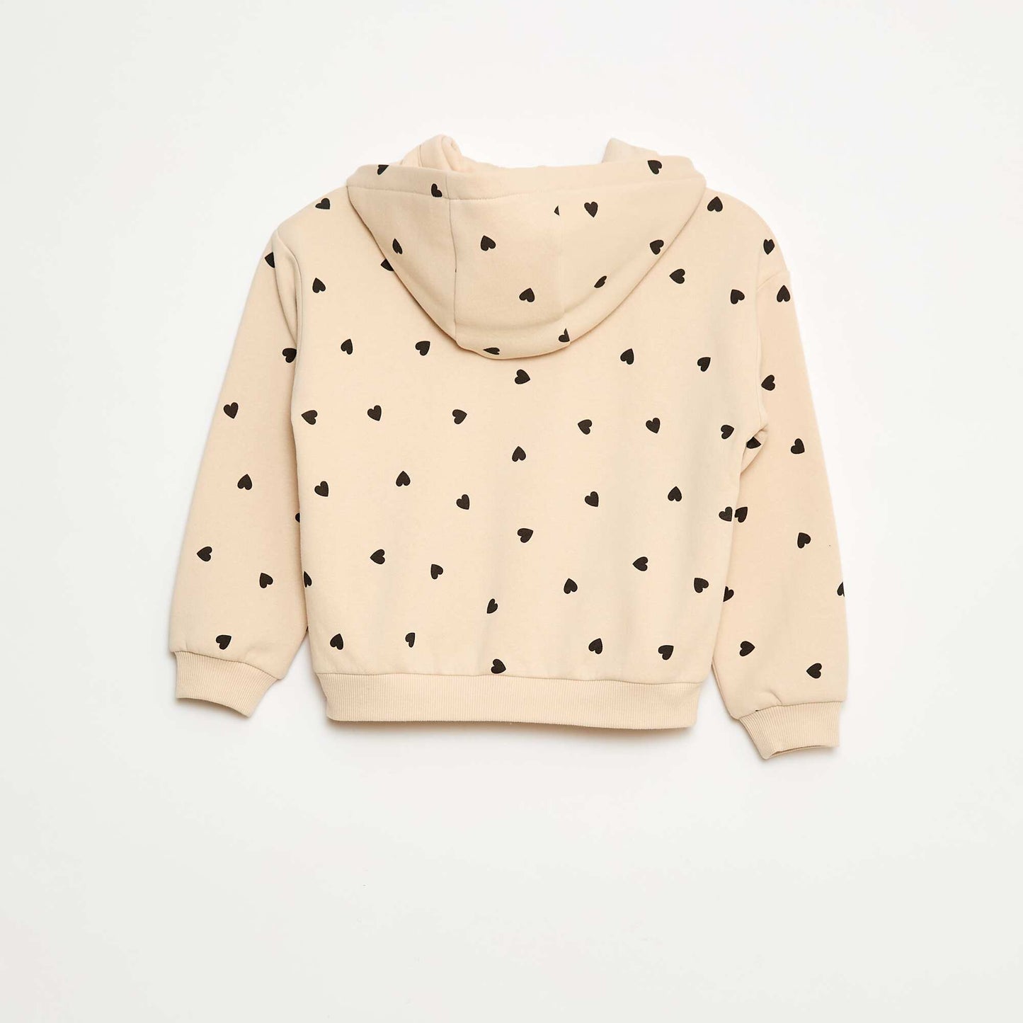 Zip-up hoodie with print BEIGE