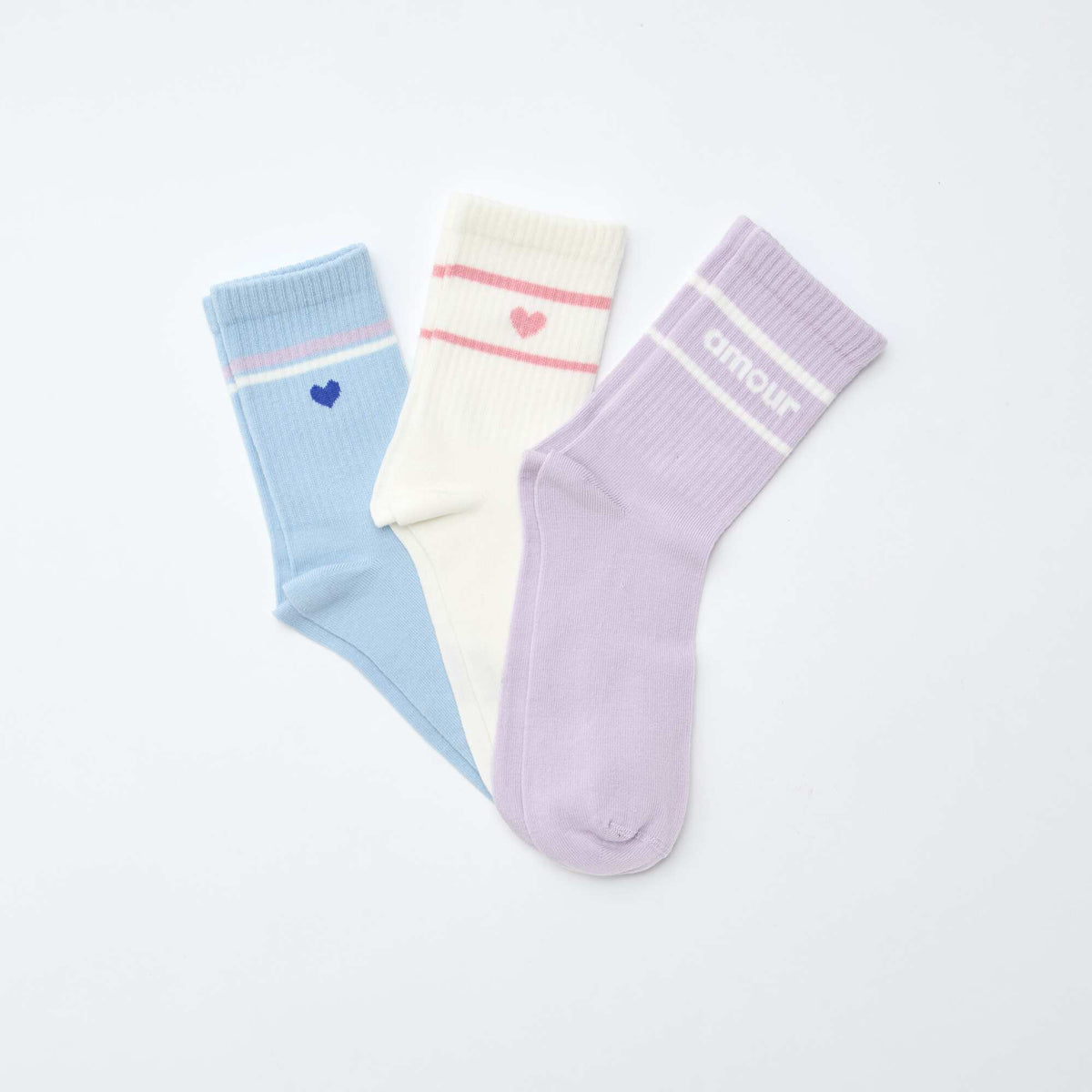 Fancy Ribbed Socks PURPLE