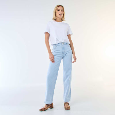 Cotton Straight Denim Jeans BLUE